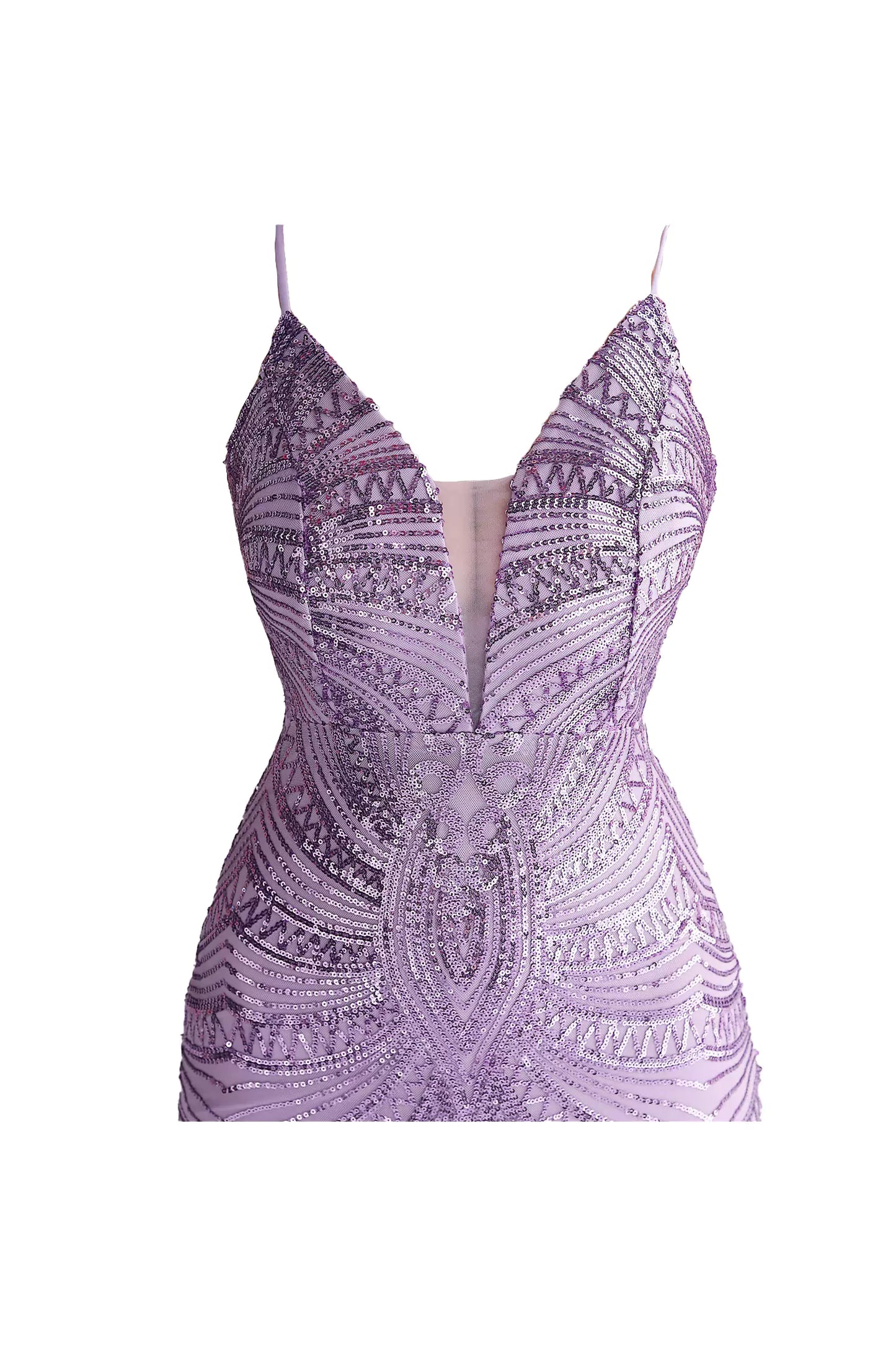 Karter Purple Mermaid Sequins Slip Dress