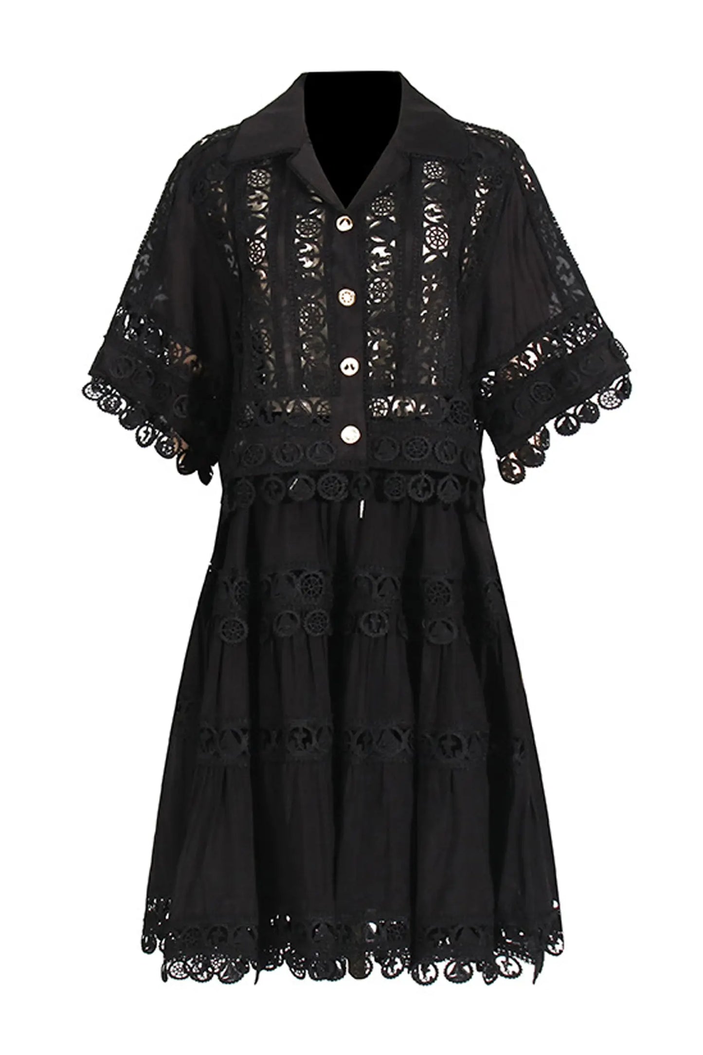 Churchill Black Lace Cut Out Set
