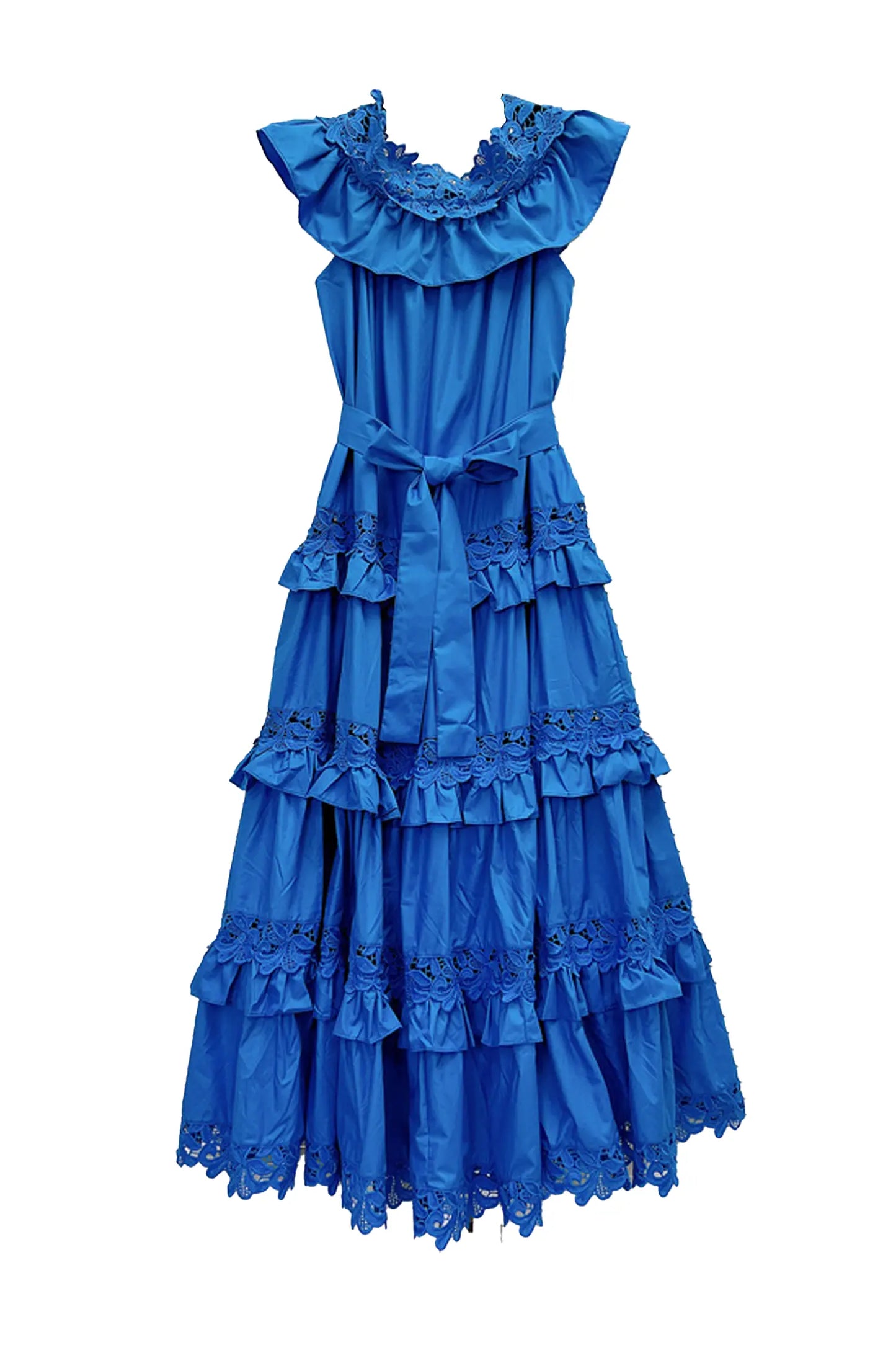 Soraya Marine Blue Ruffle Off Shoulder Dress
