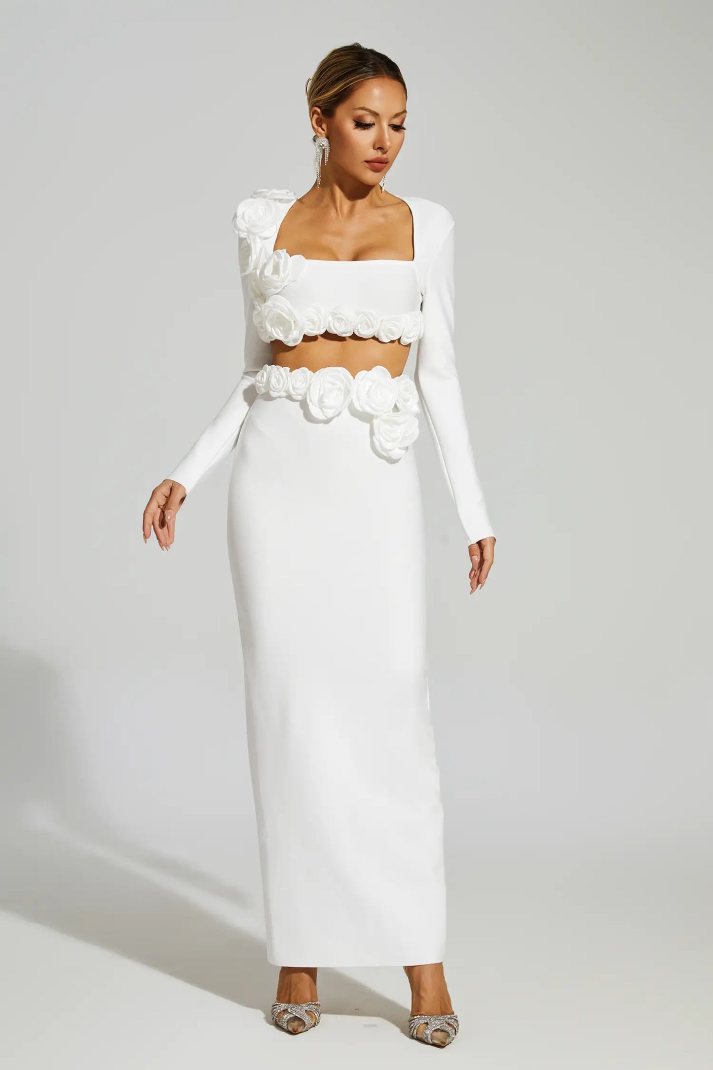 Abel White Rose Flower Set