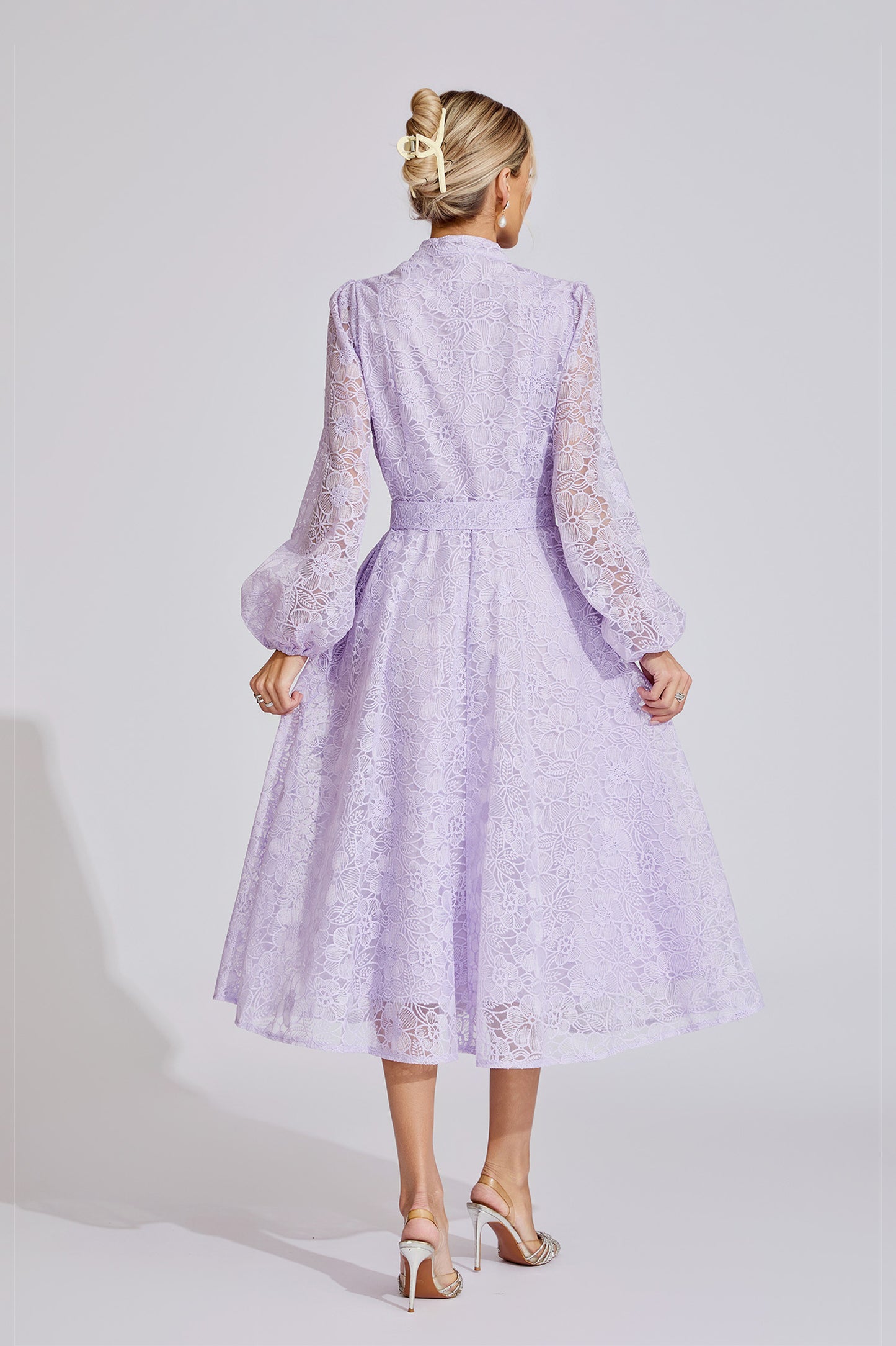 Ada Purple Embroidered Lace Maxi Dress