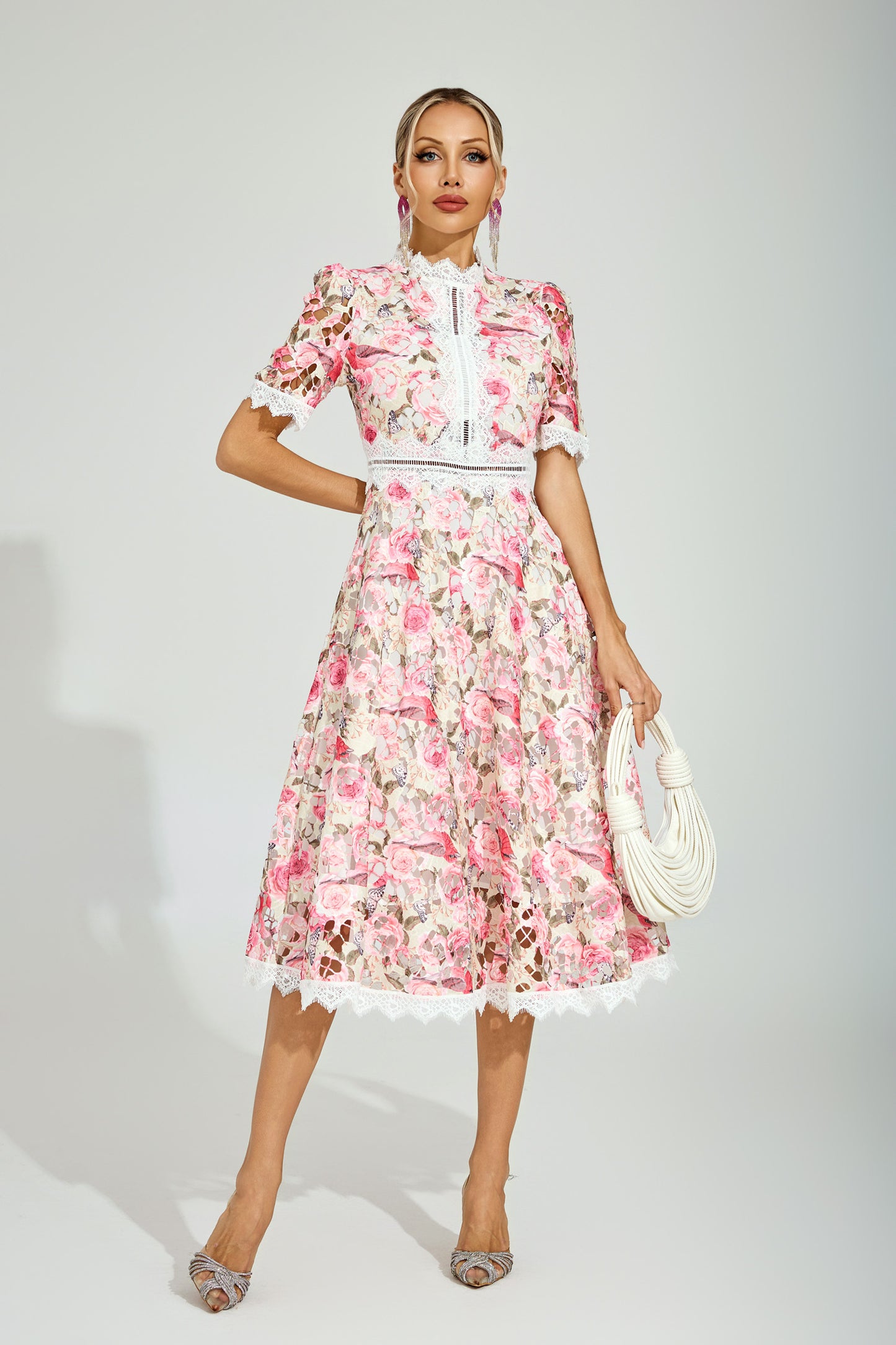 Adair Floral Lace Midi Dress