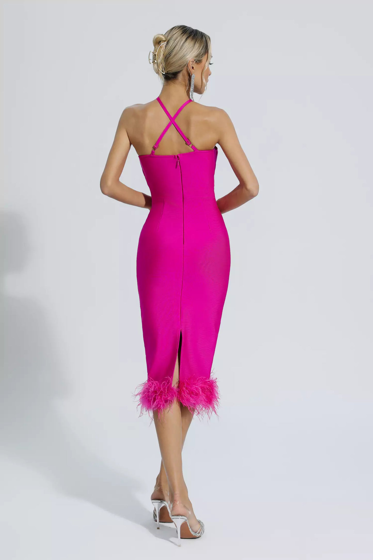 Aleah Rose Red Halterneck Bandage Dress