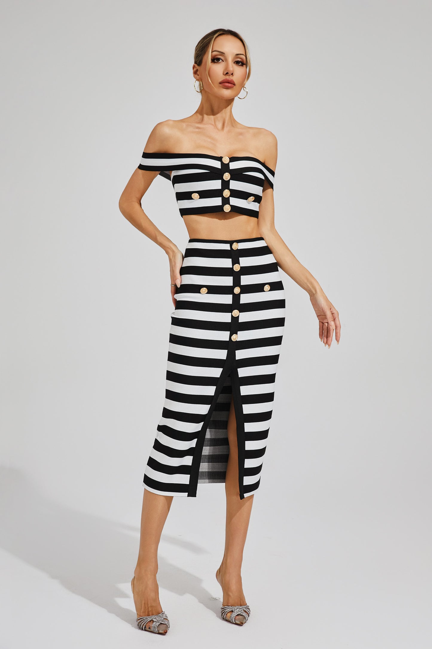 Archibald Black Striped Set