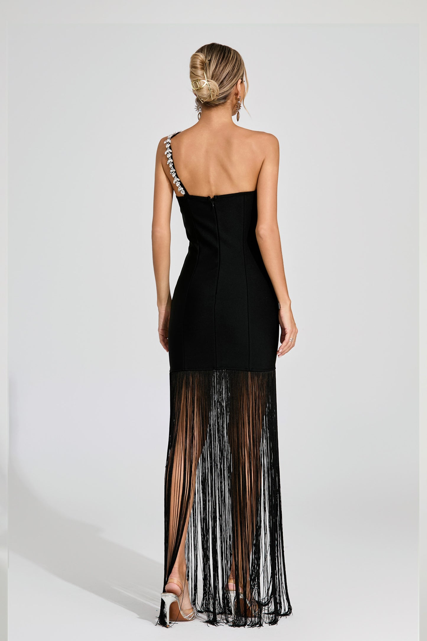Austin Black One Shoulder Fringe Dress