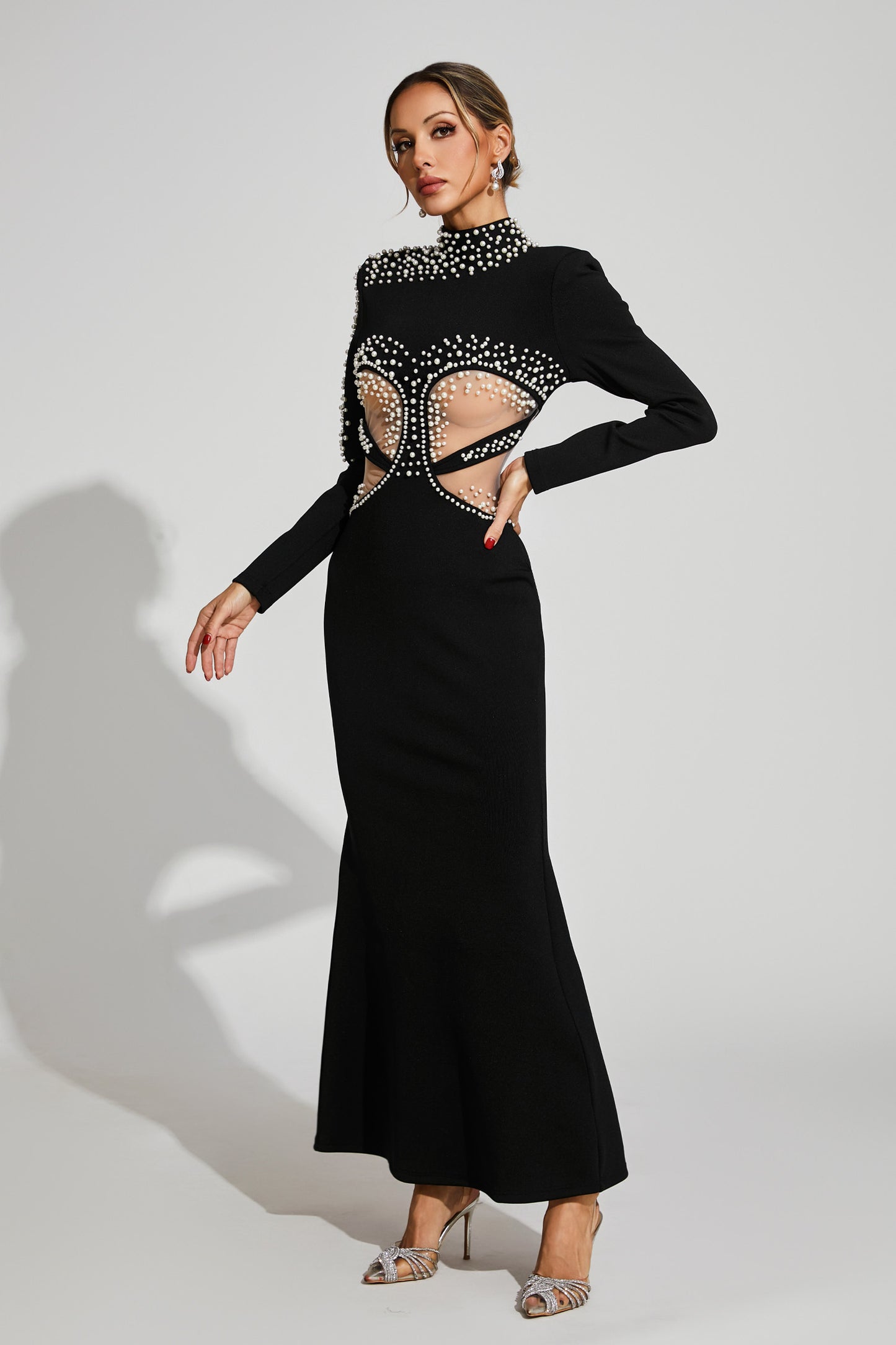 Bunyan Black Cut Out Mesh Bandage Dress