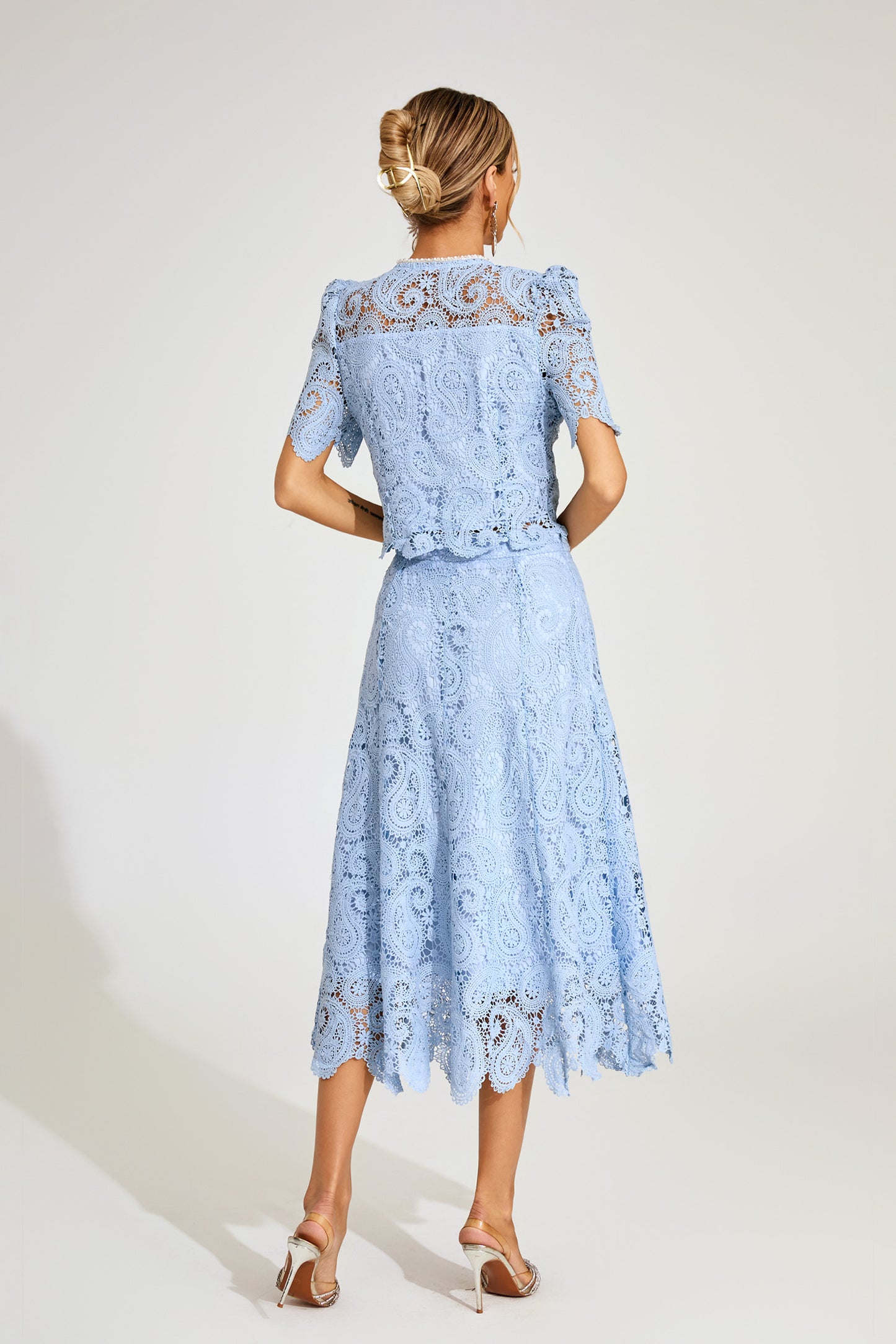 Calvin Blue Lace Two Piece Set