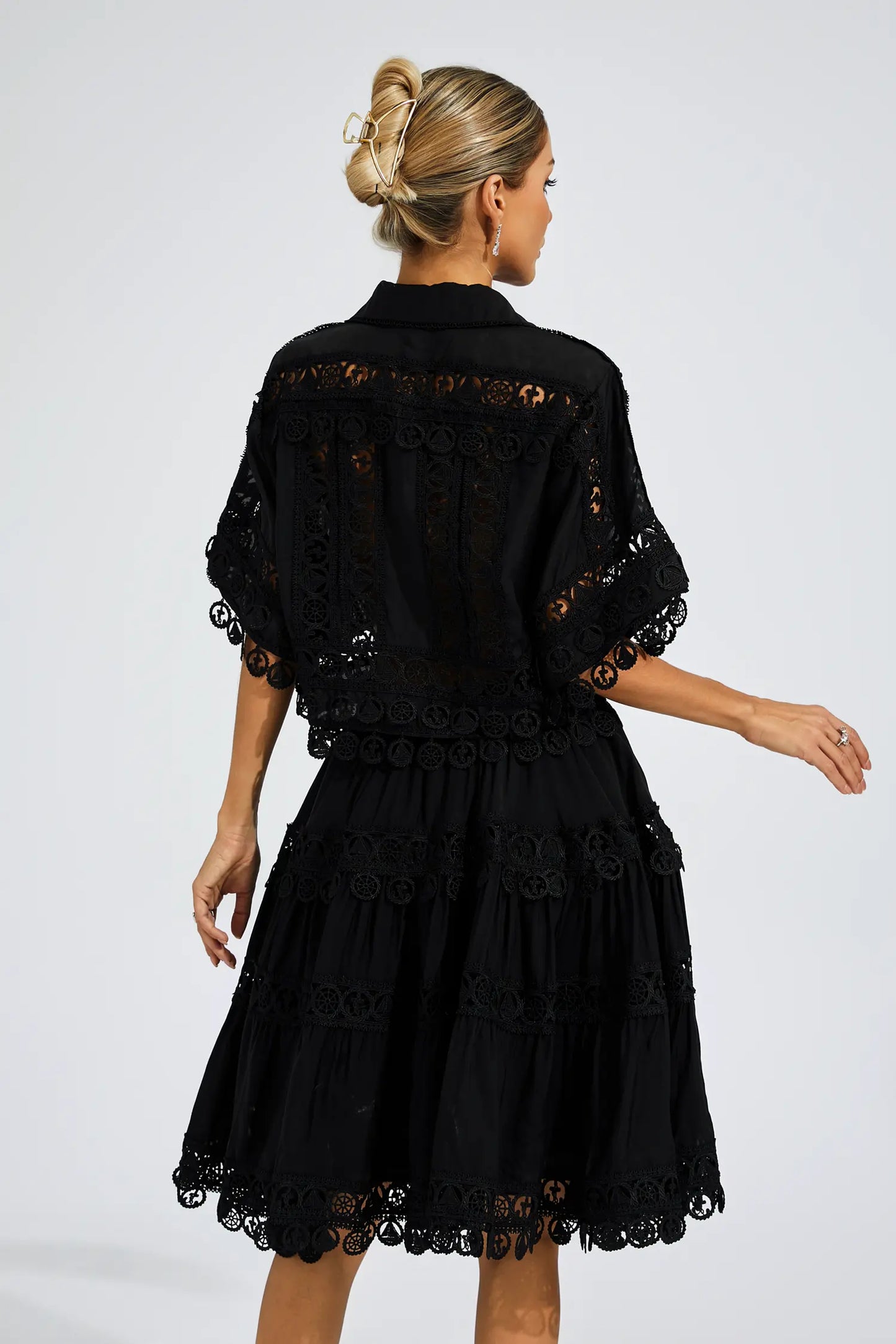 Churchill Black Lace Cut Out Set