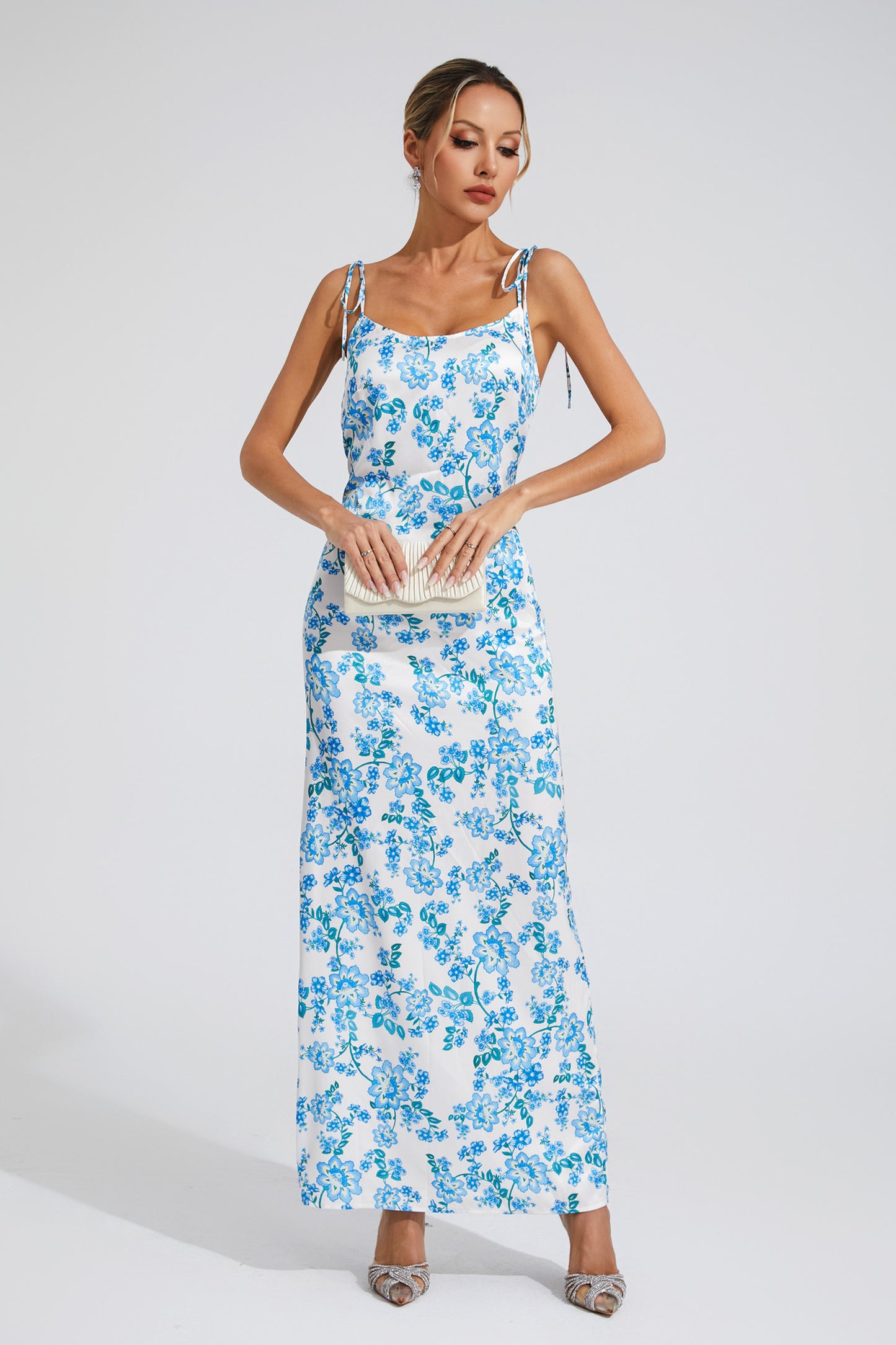 Clarence Blue Floral Slip Dress