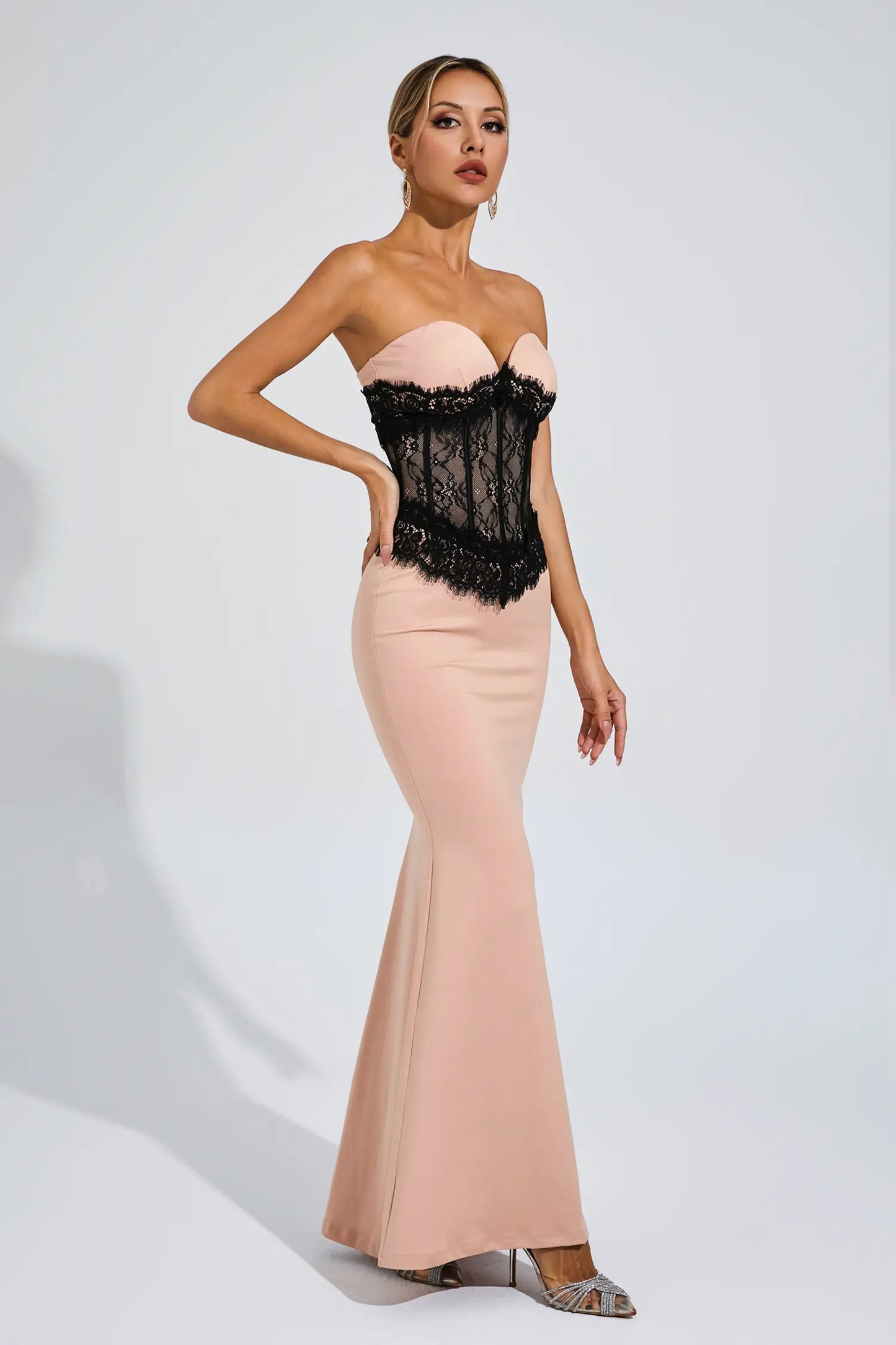 Conrad Apricot Off Shoulder Bandage Dress
