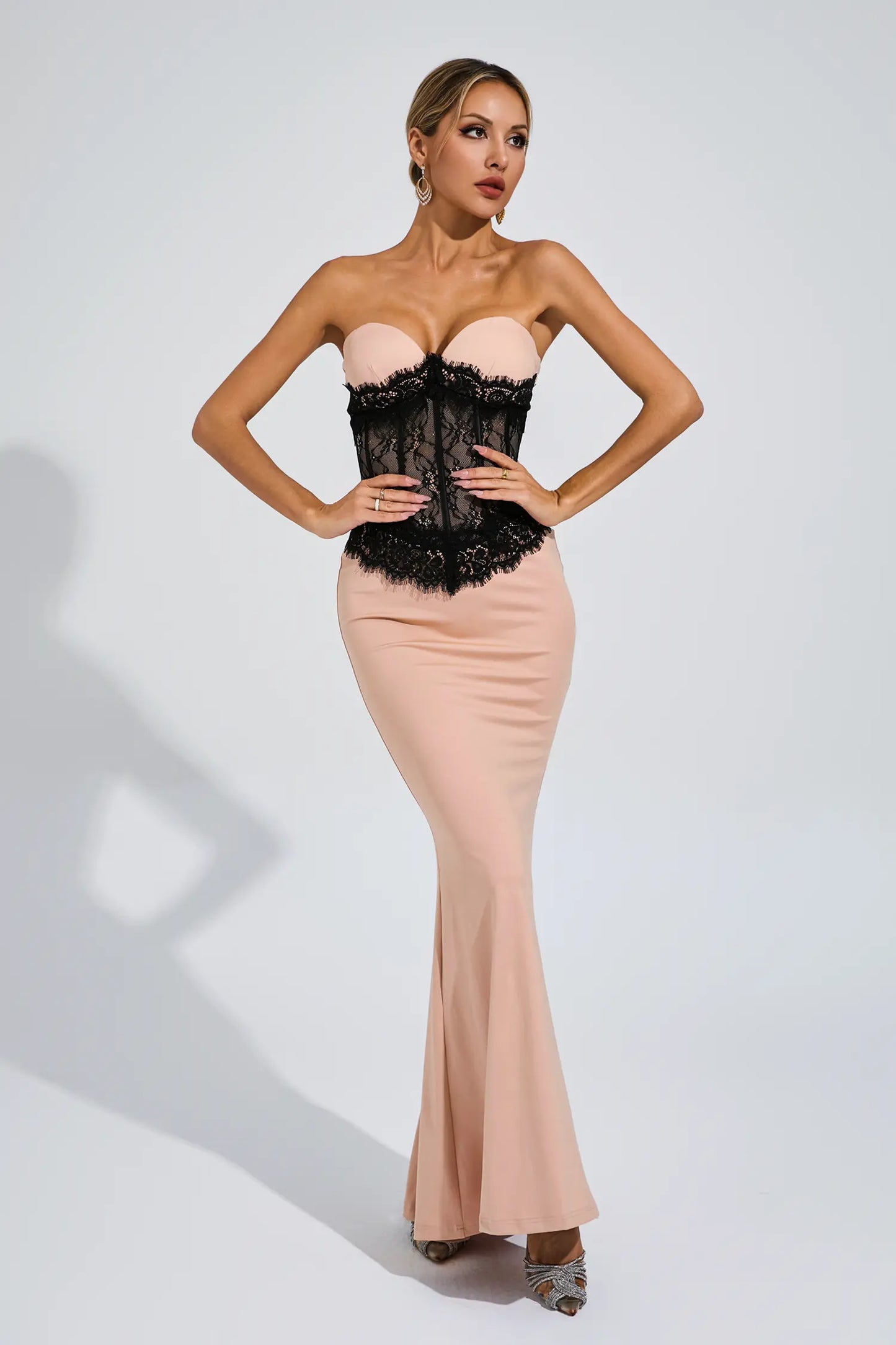 Conrad Apricot Off Shoulder Bandage Dress