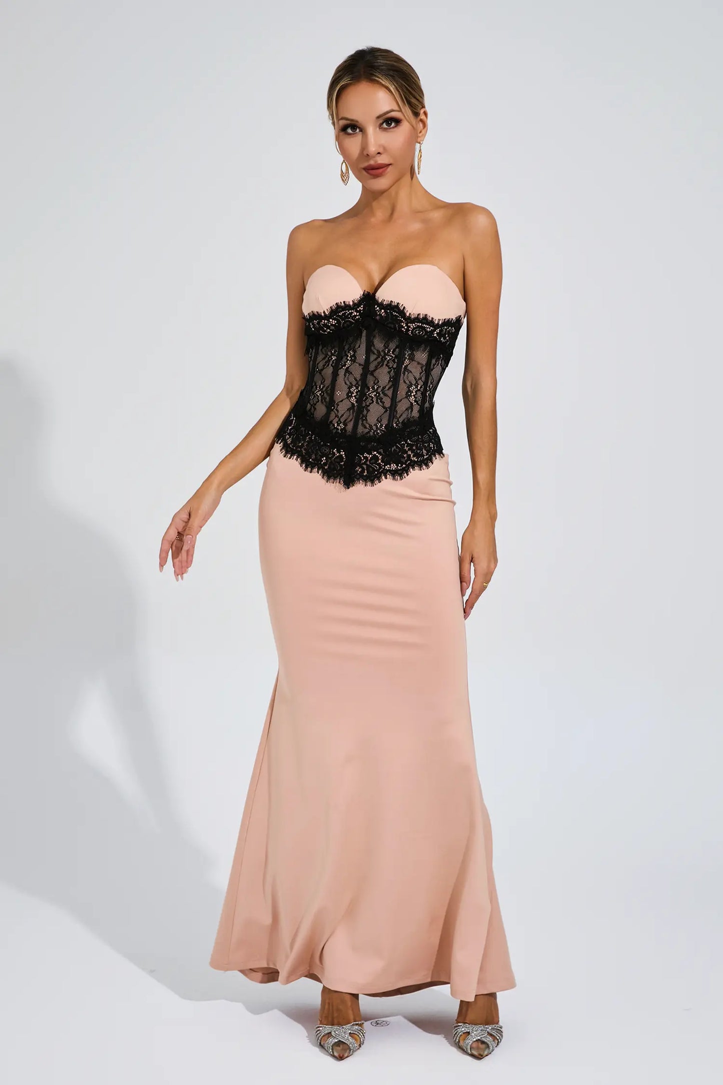 Conrad Apricot Off Shoulder Bandage Dress