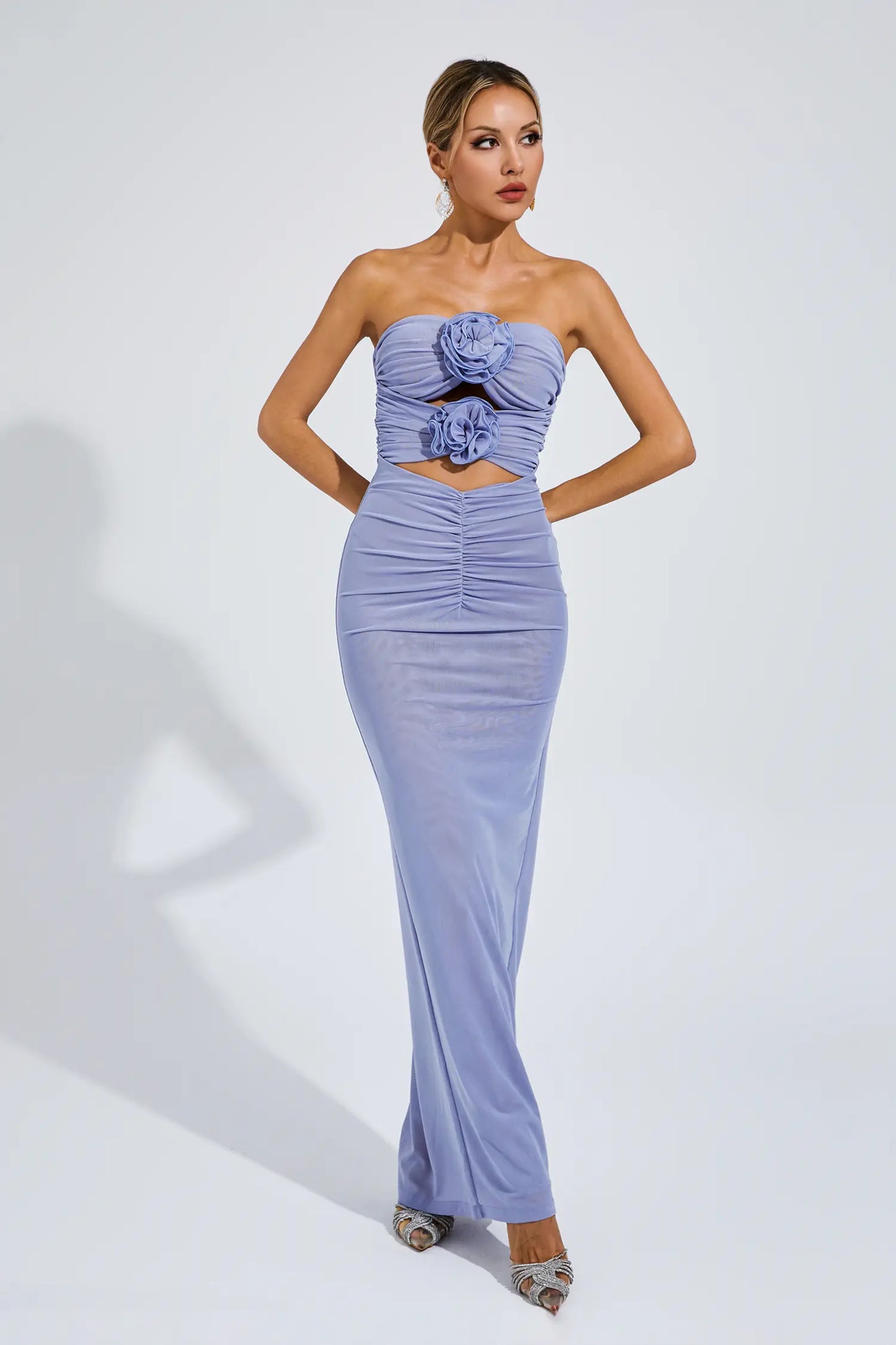 Darlene Purple Rose Off Shoulder Dress