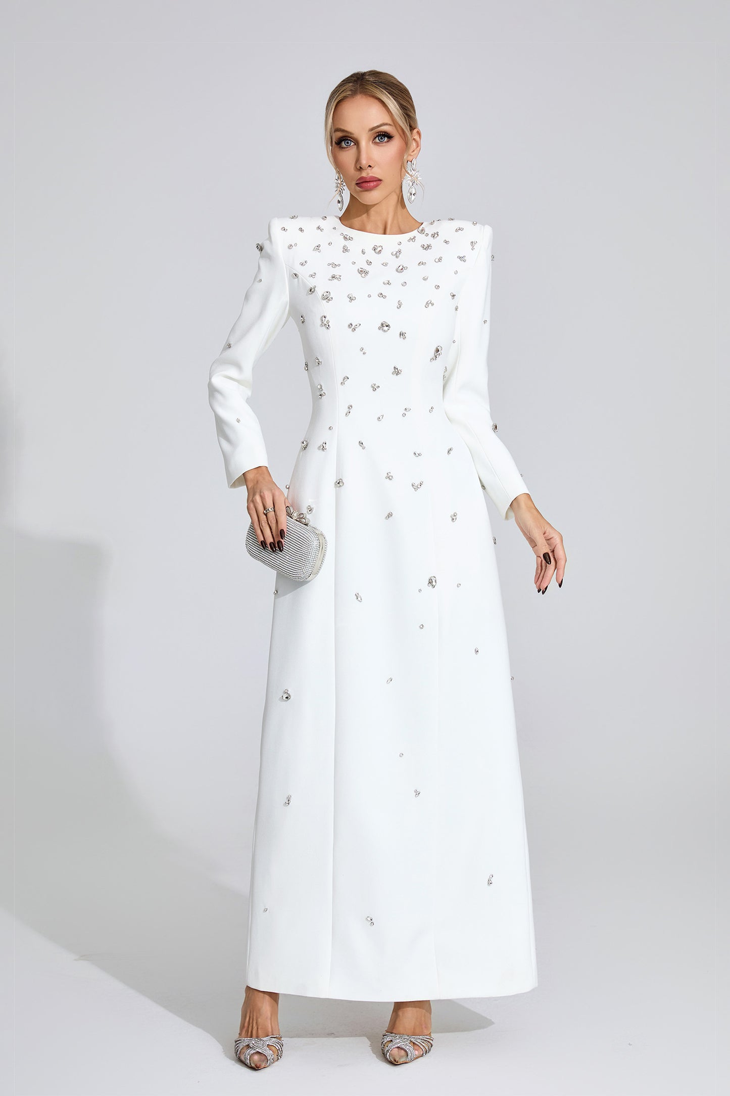 Dunlop White Diamond Long Sleeve Dress