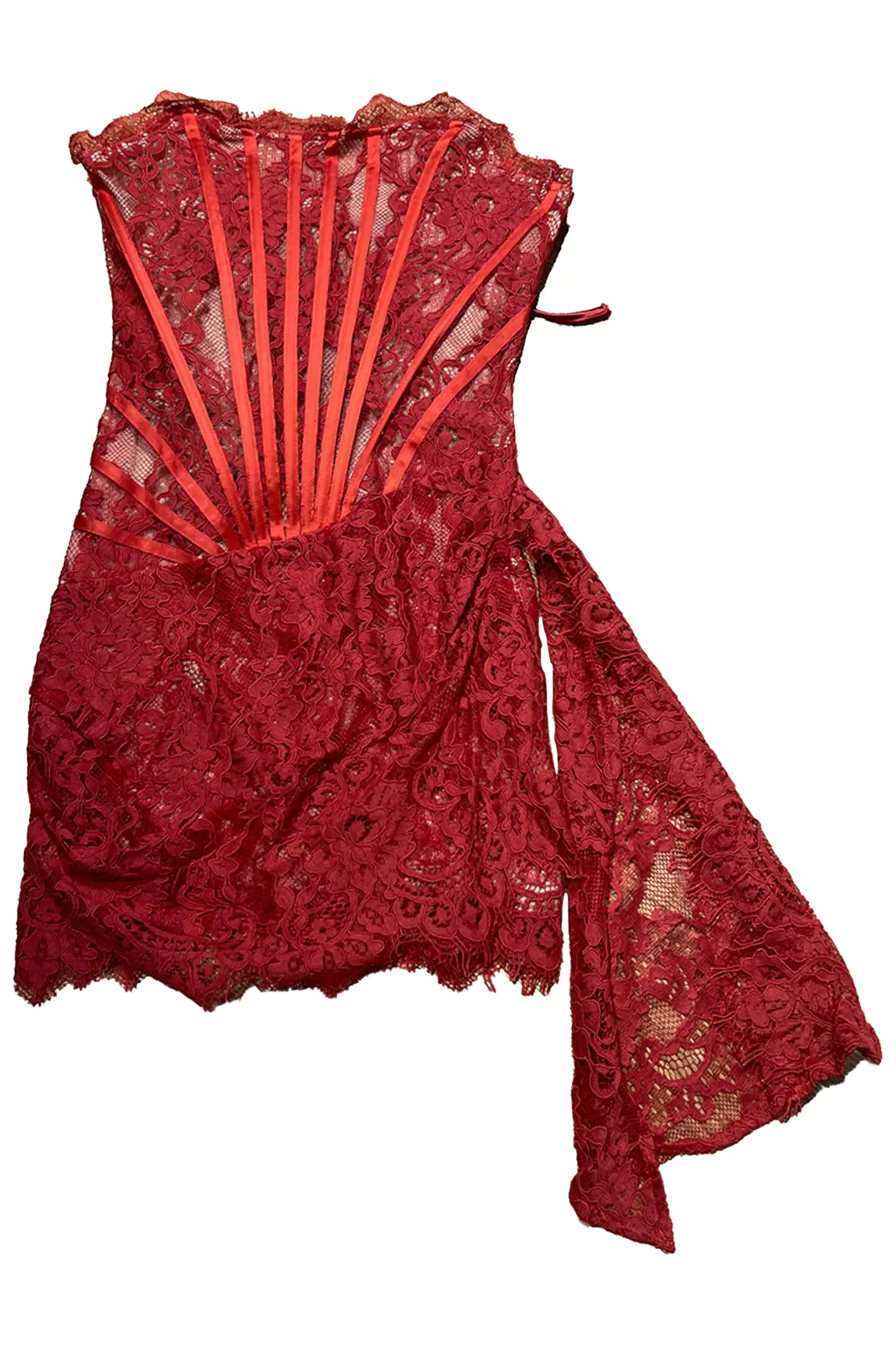 Eileen Red Lace Off Shoulder Mini Dress