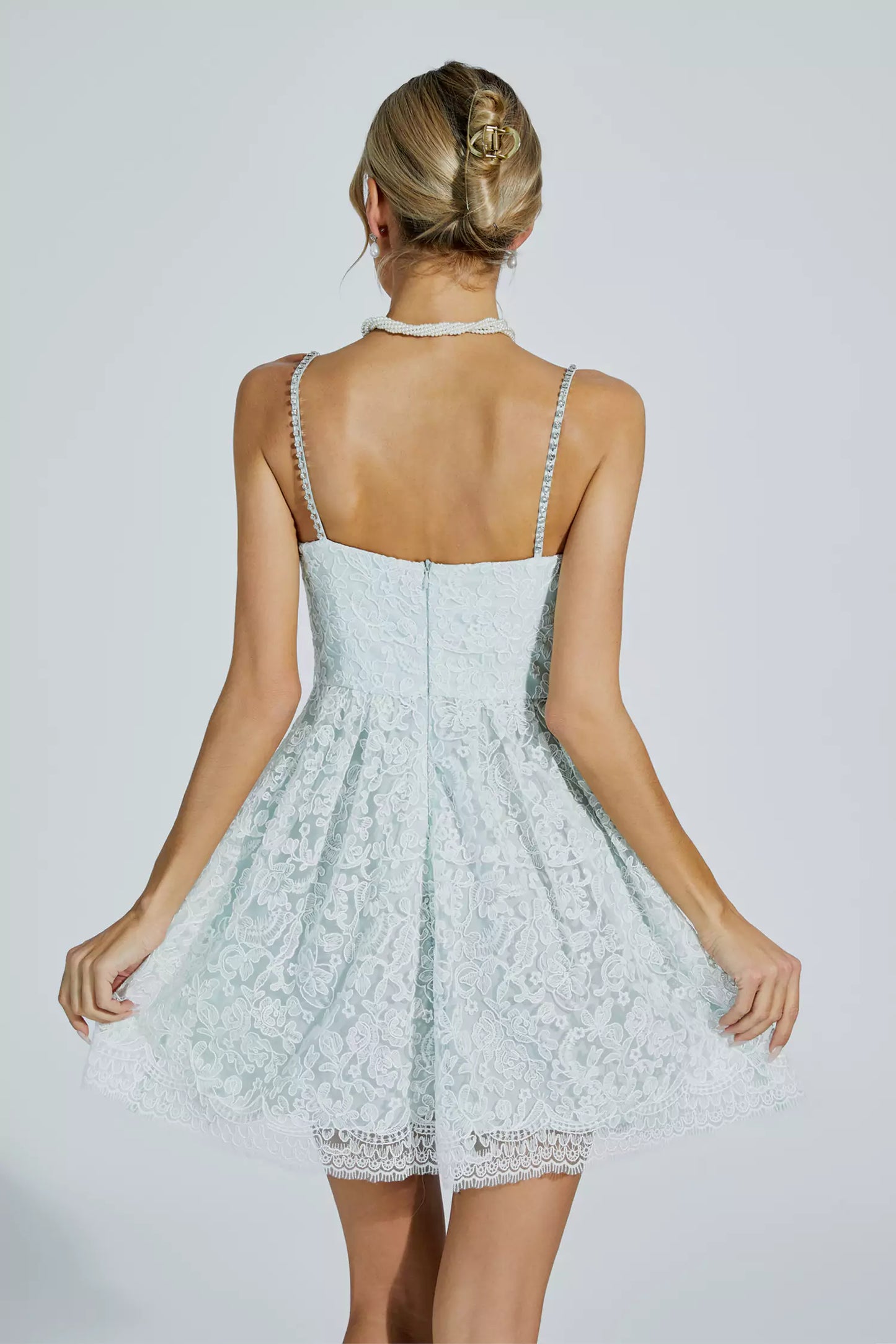 Ellison Green Lace Mini Dress