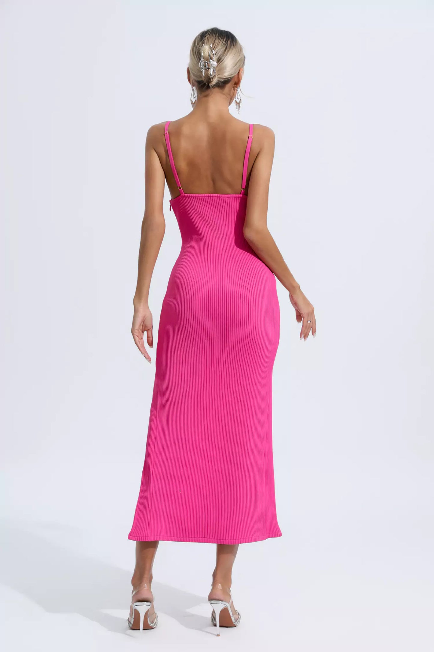 Estelle Rose Red Slip Midi Dress