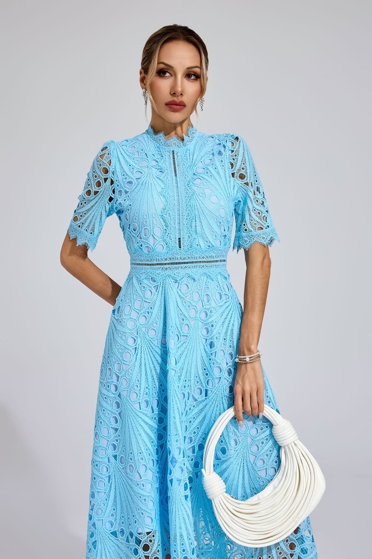 Freeman Blue Cut Out Midi Dress