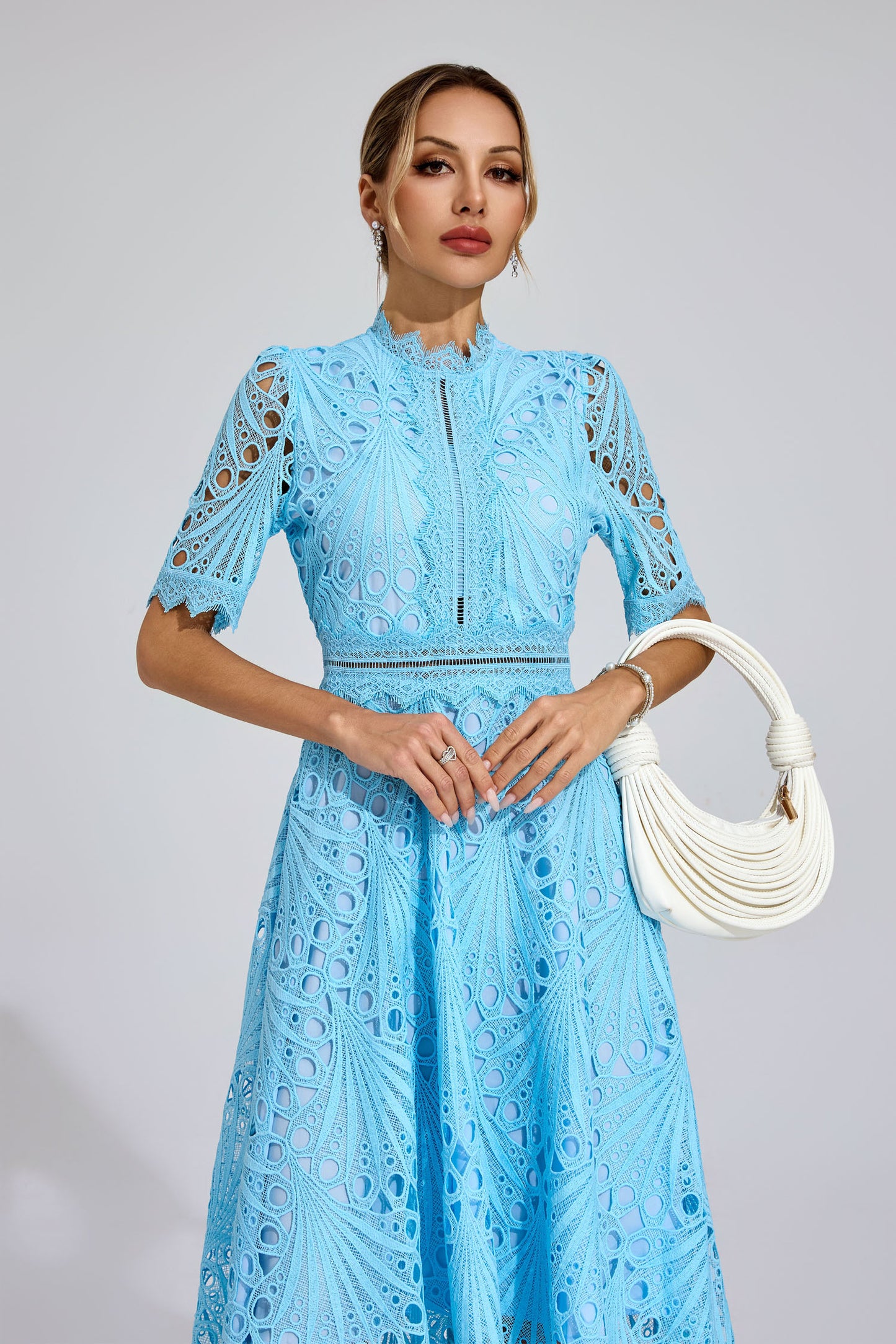Freeman Blue Cut Out Midi Dress