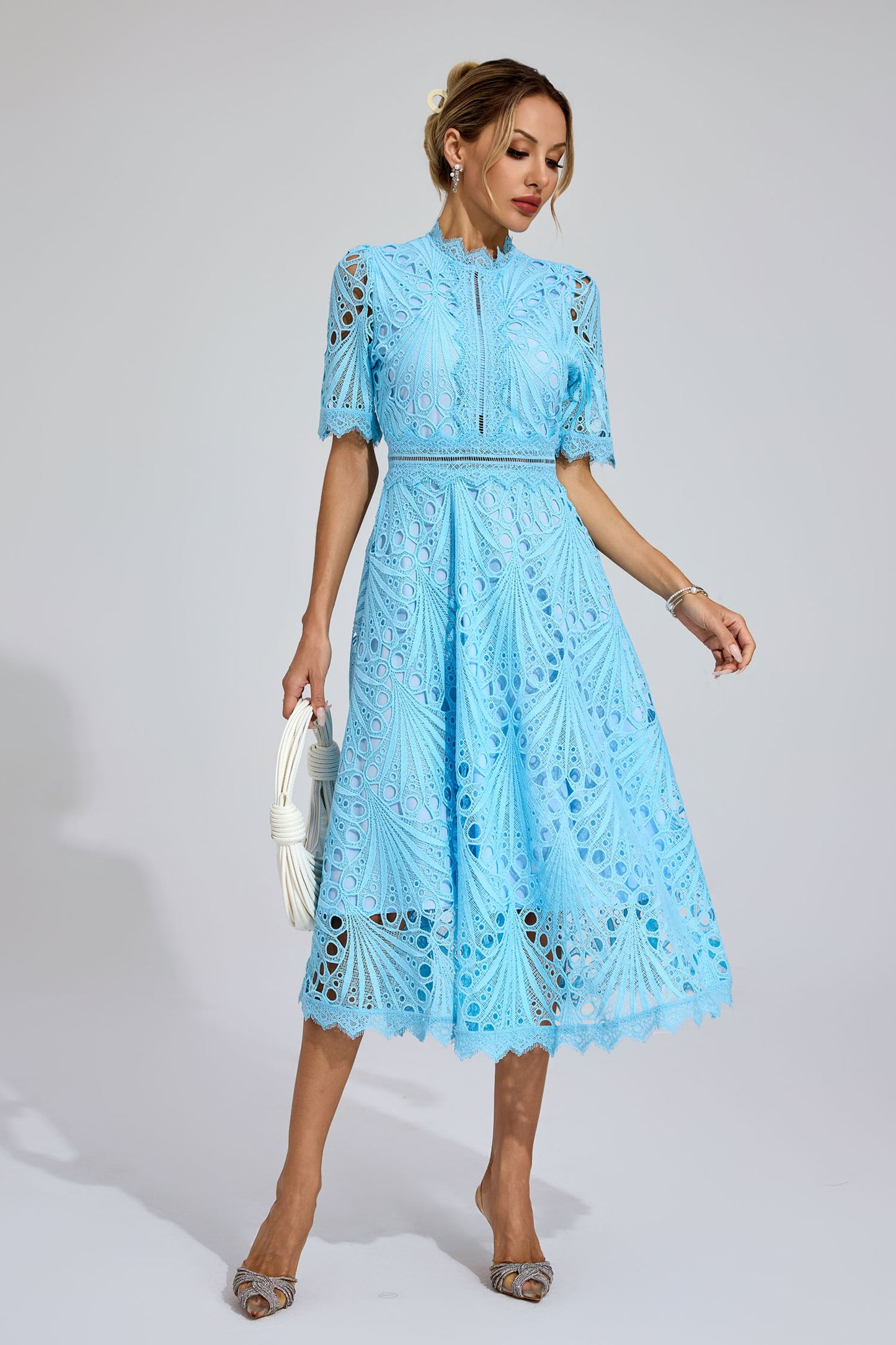Freeman Blue Cut Out Midi Dress