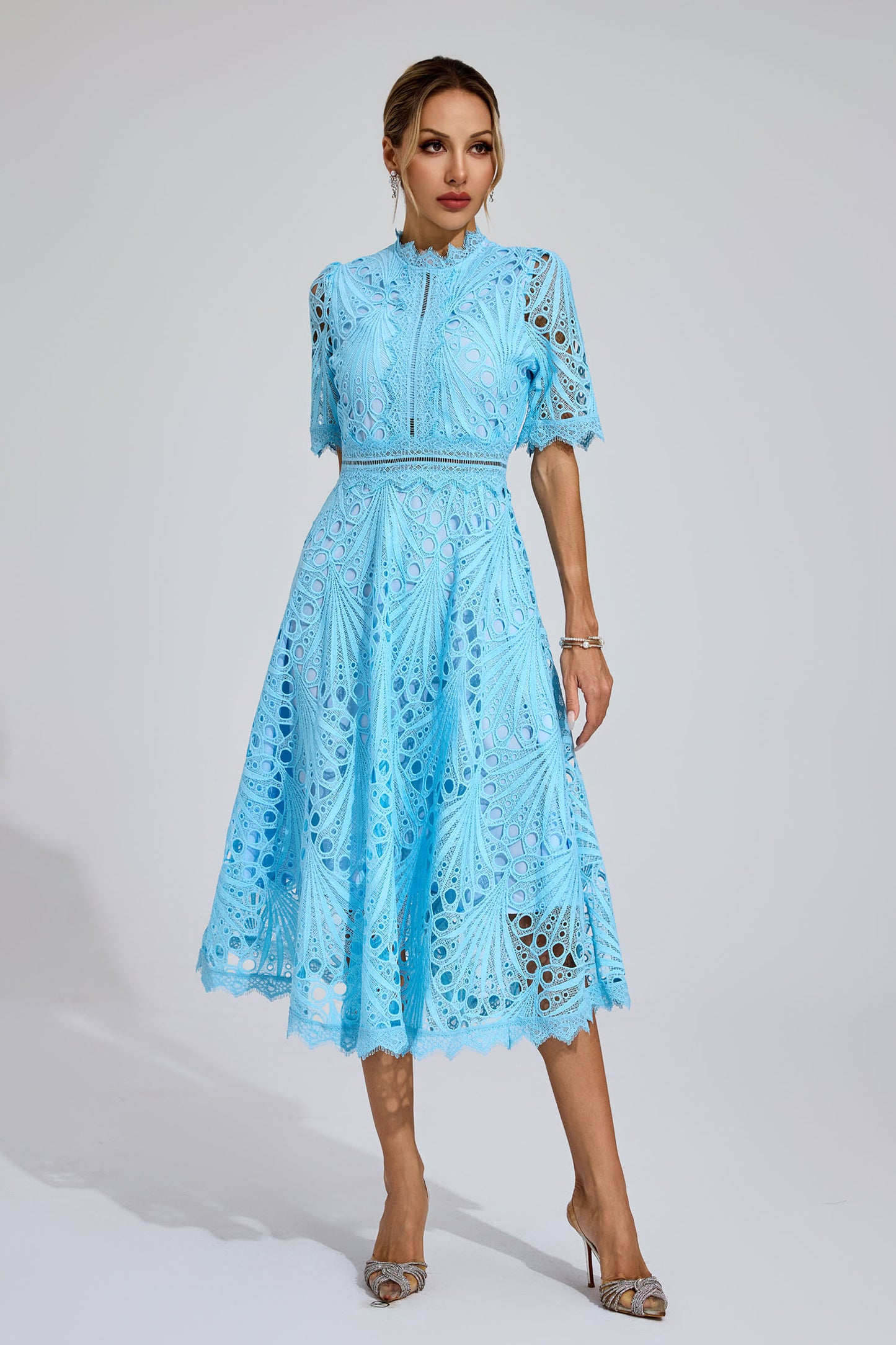 Freeman Blue Cut Out Midi Dress