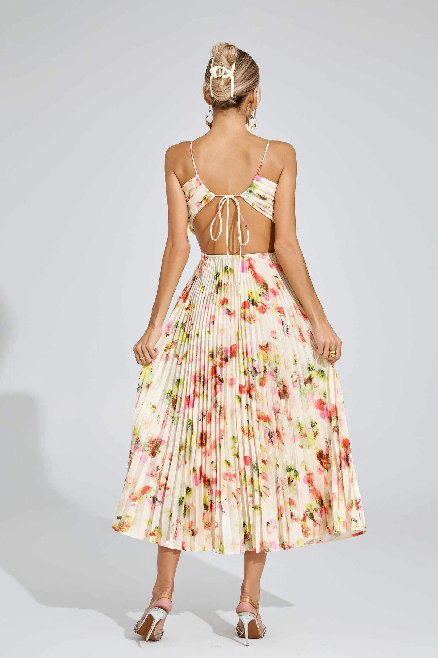 Graham Floral Pleated Maxi Dress