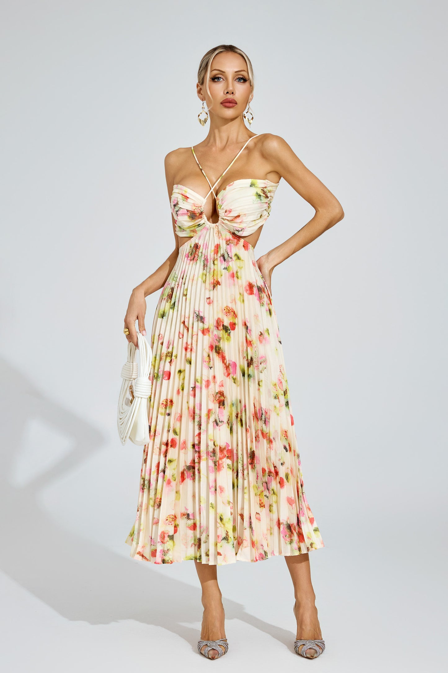 Graham Floral Pleated Maxi Dress