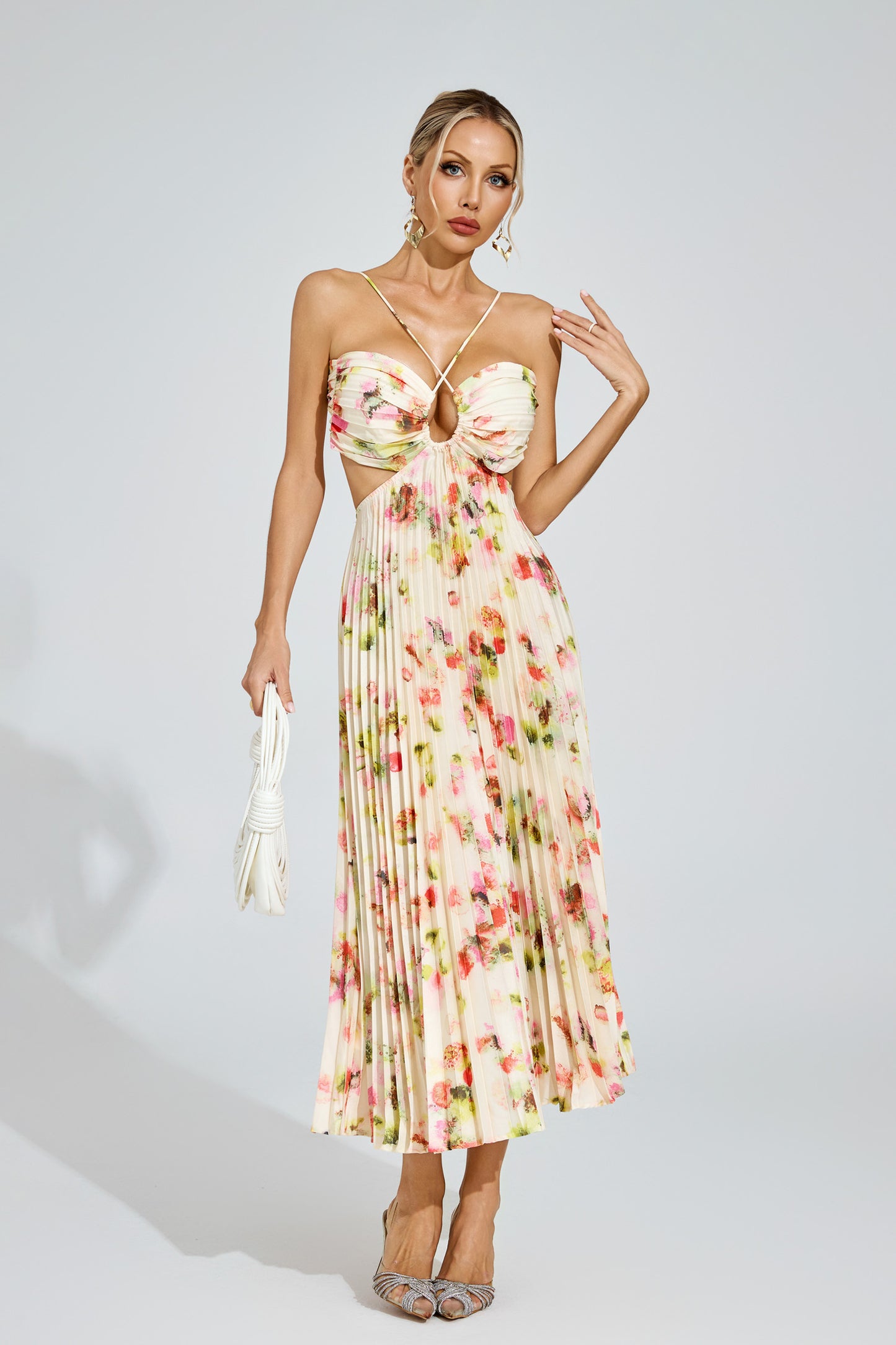 Graham Floral Pleated Maxi Dress