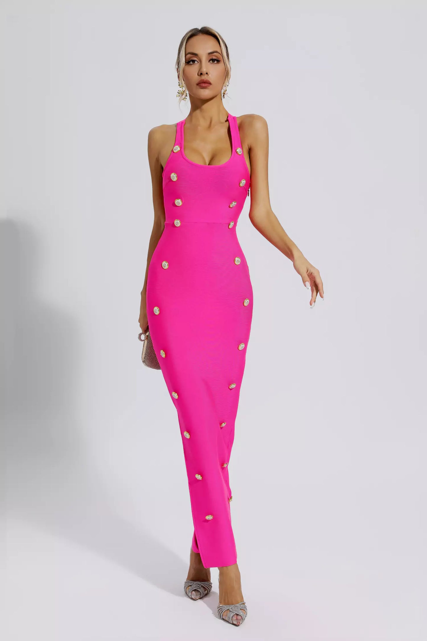 Imani Rose Red Bandage Maxi Dress