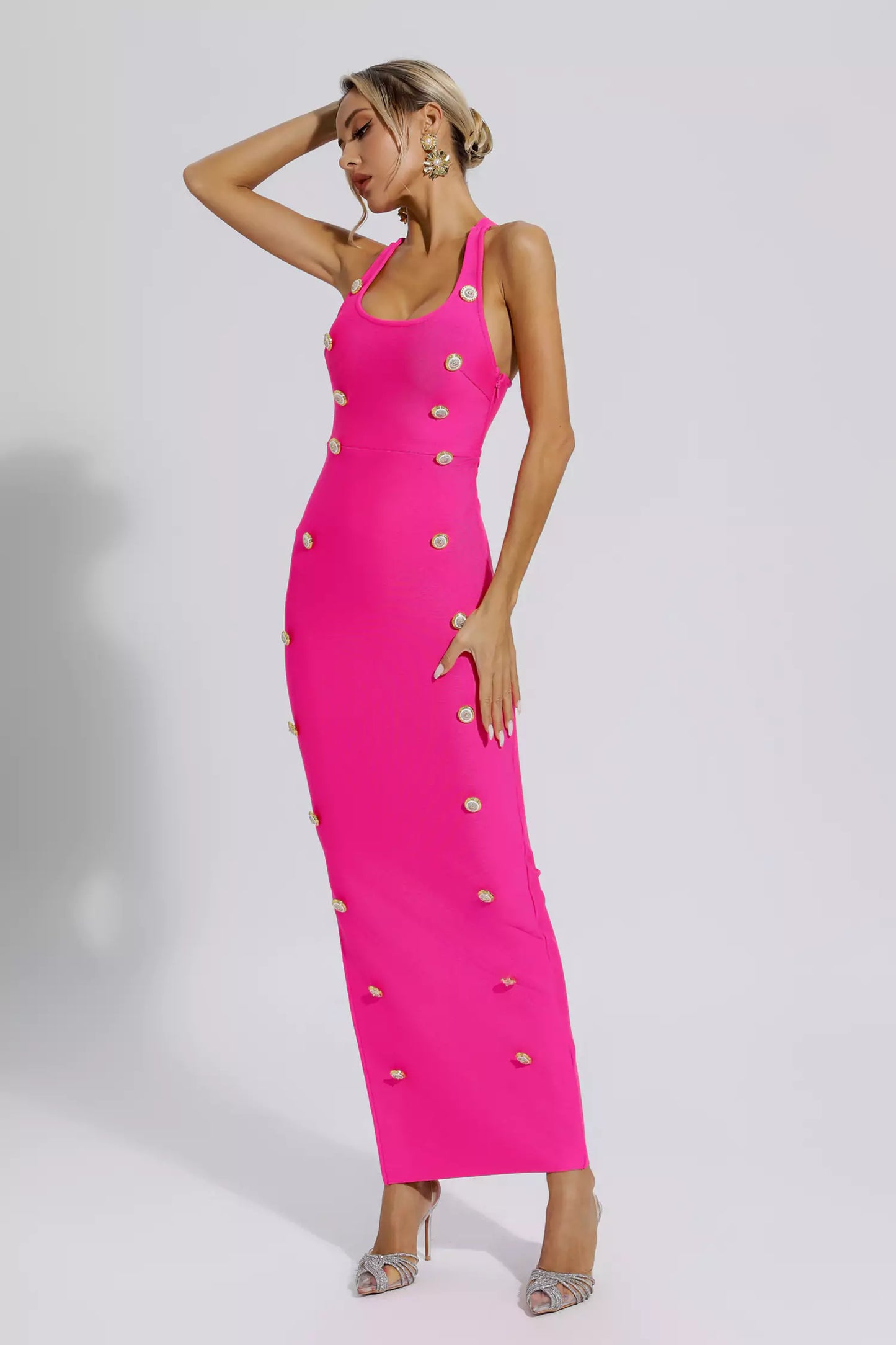 Imani Rose Red Bandage Maxi Dress