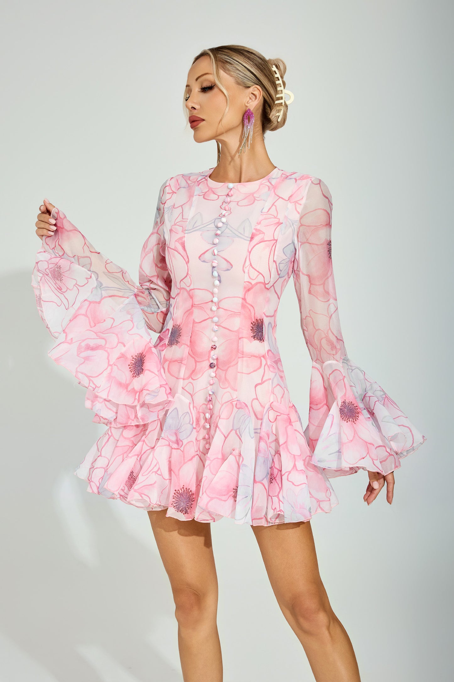 Jackson Floral Organza Mini Dress