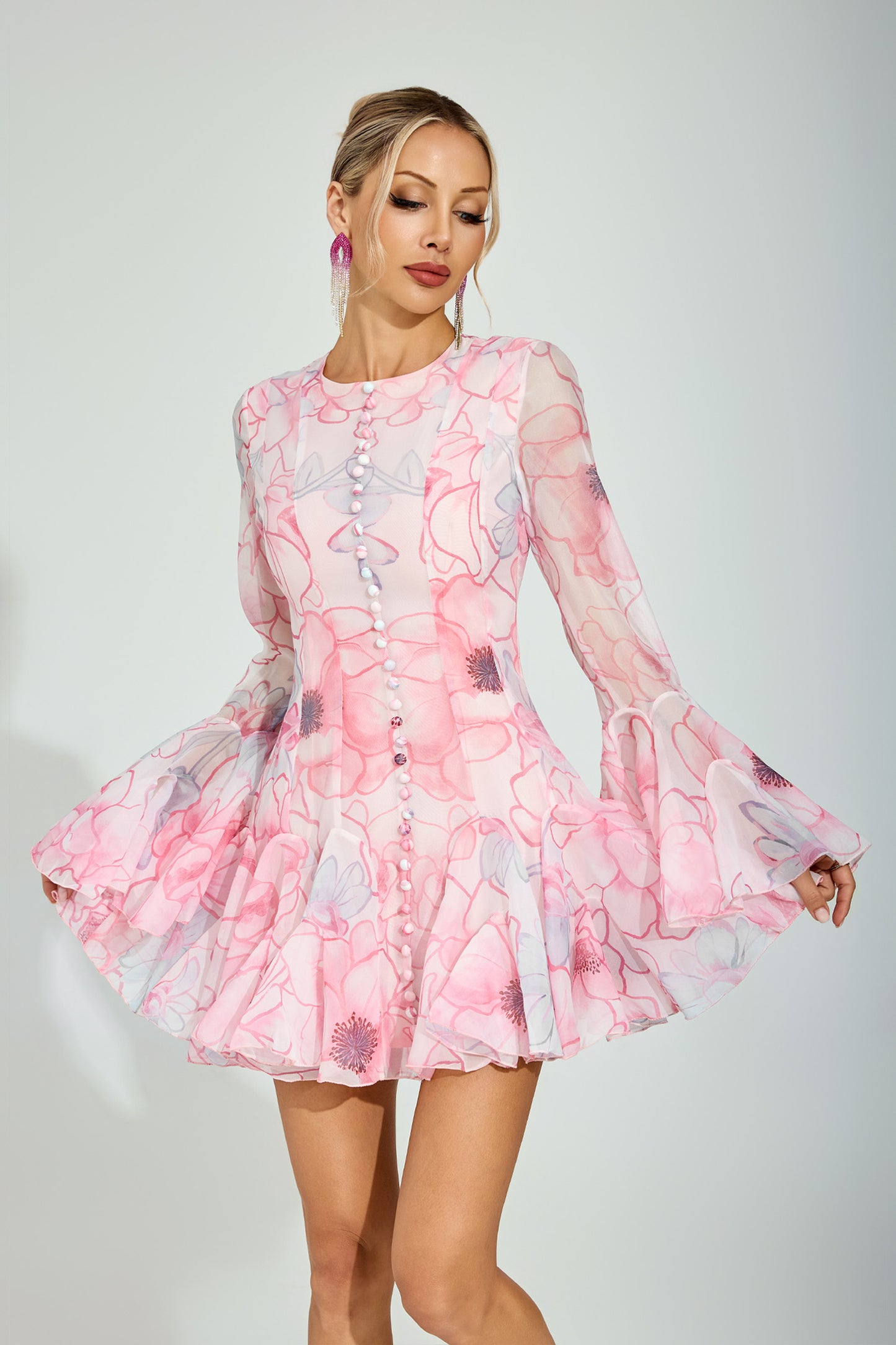 Jackson Floral Organza Mini Dress