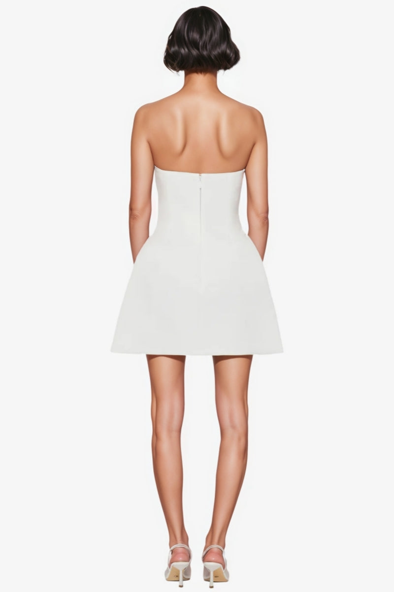 Raldrek White Floral Bustier Mini Dress
