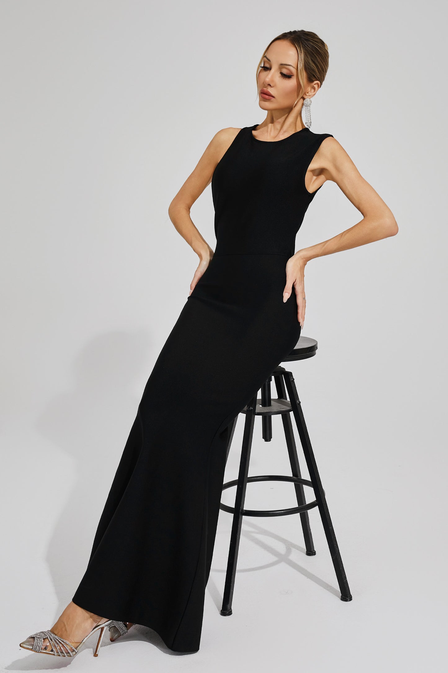 Laurie Black Backless Bandage Dress