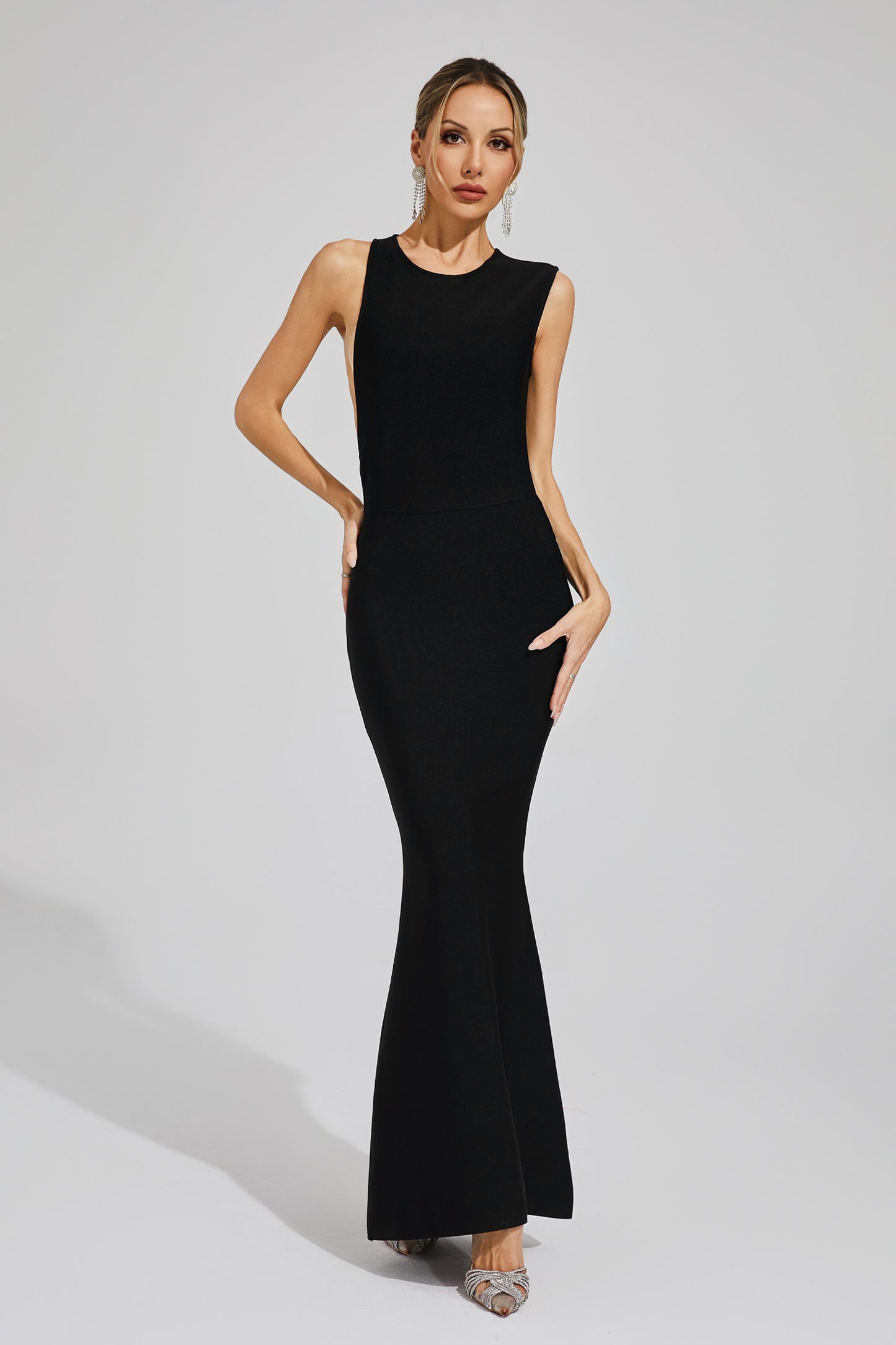 Laurie Black Backless Bandage Dress