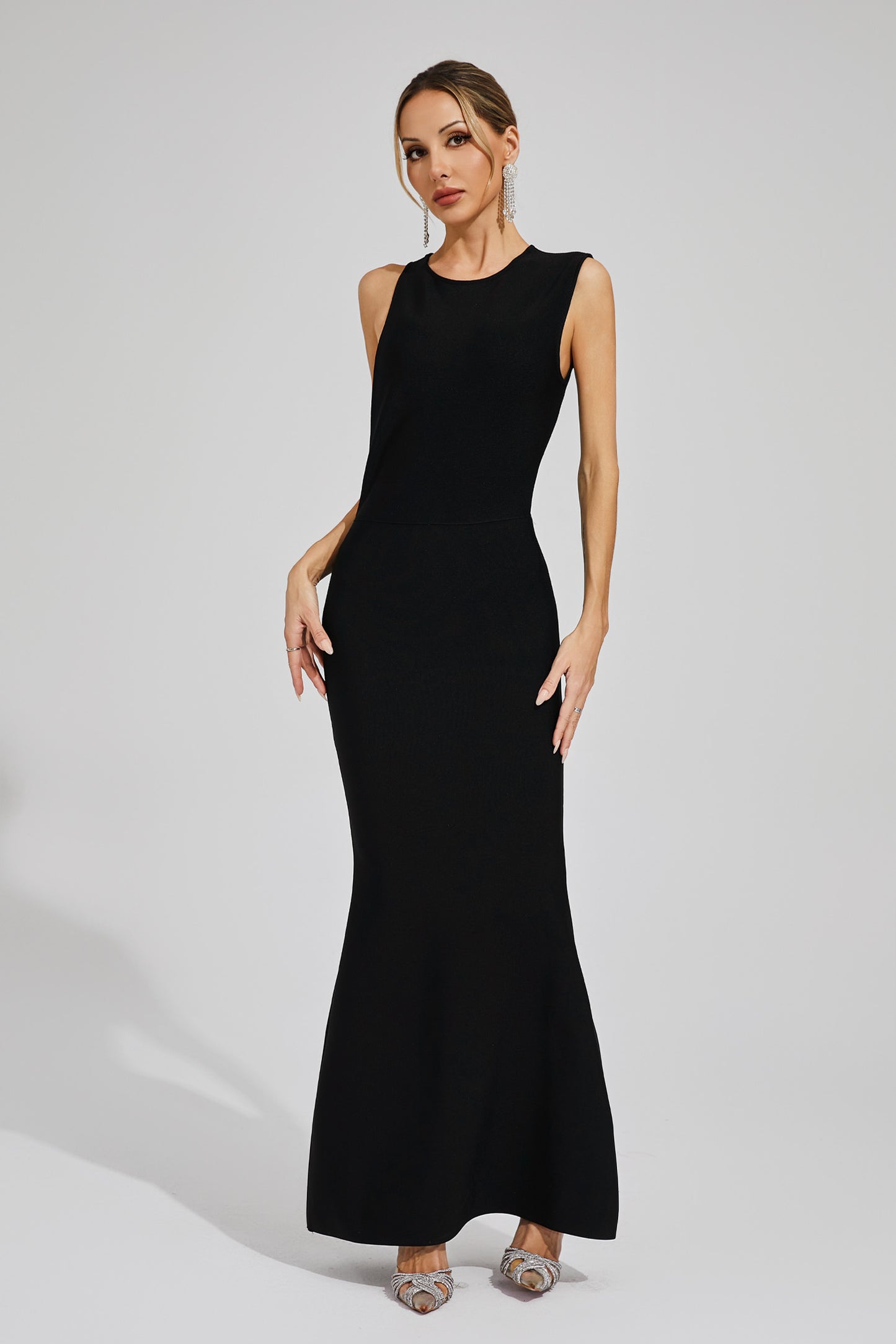 Laurie Black Backless Bandage Dress