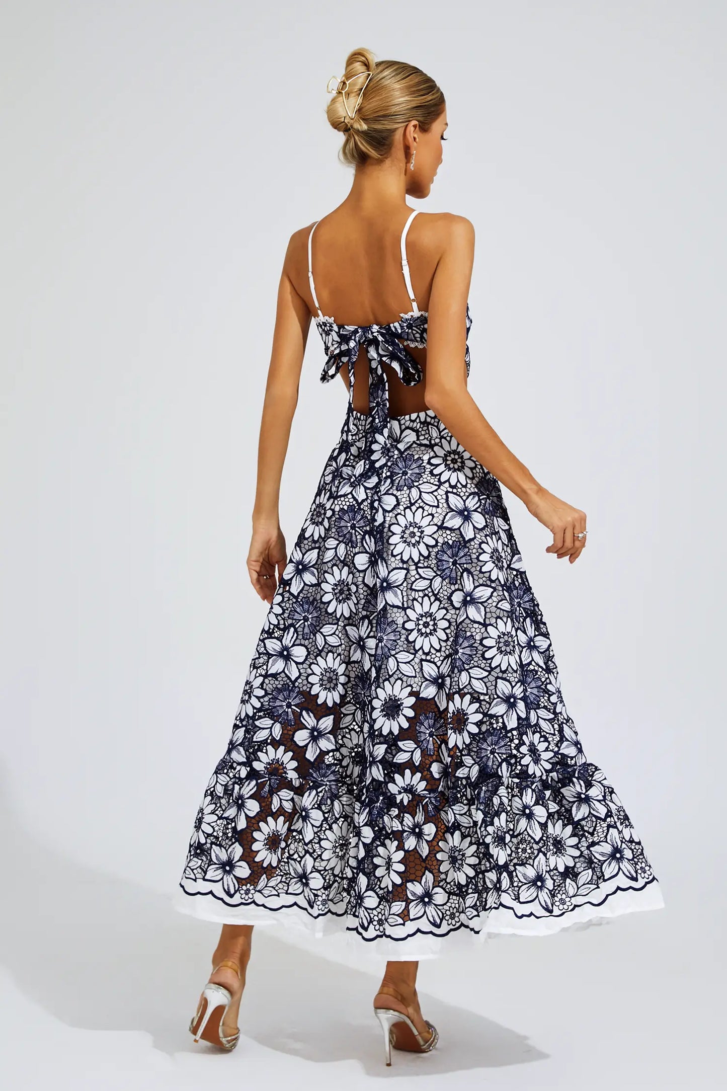 Michaelia Blue Cut Out Halter Dress