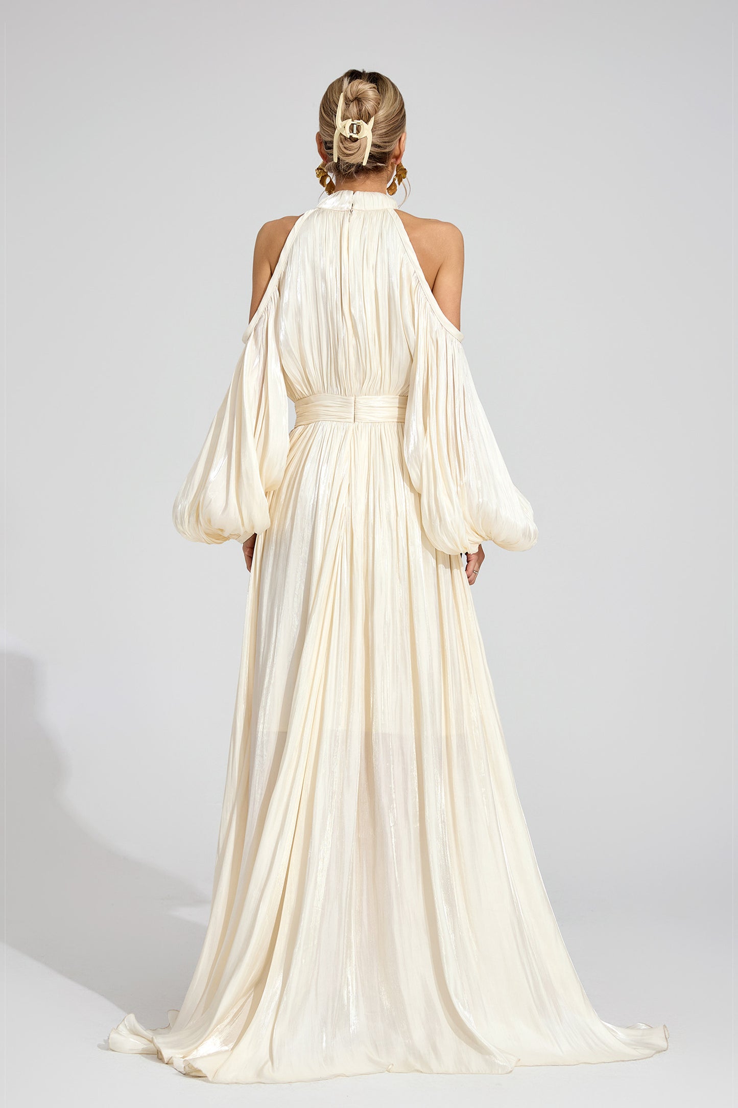 Nexus White Halter Maxi Dress