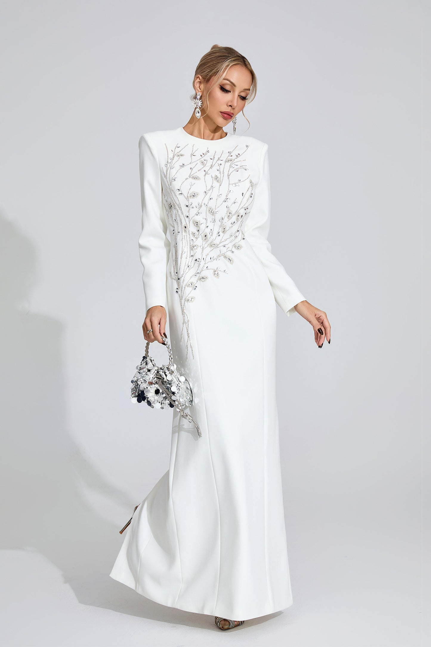 Ombrie White Diamond Maxi Dress