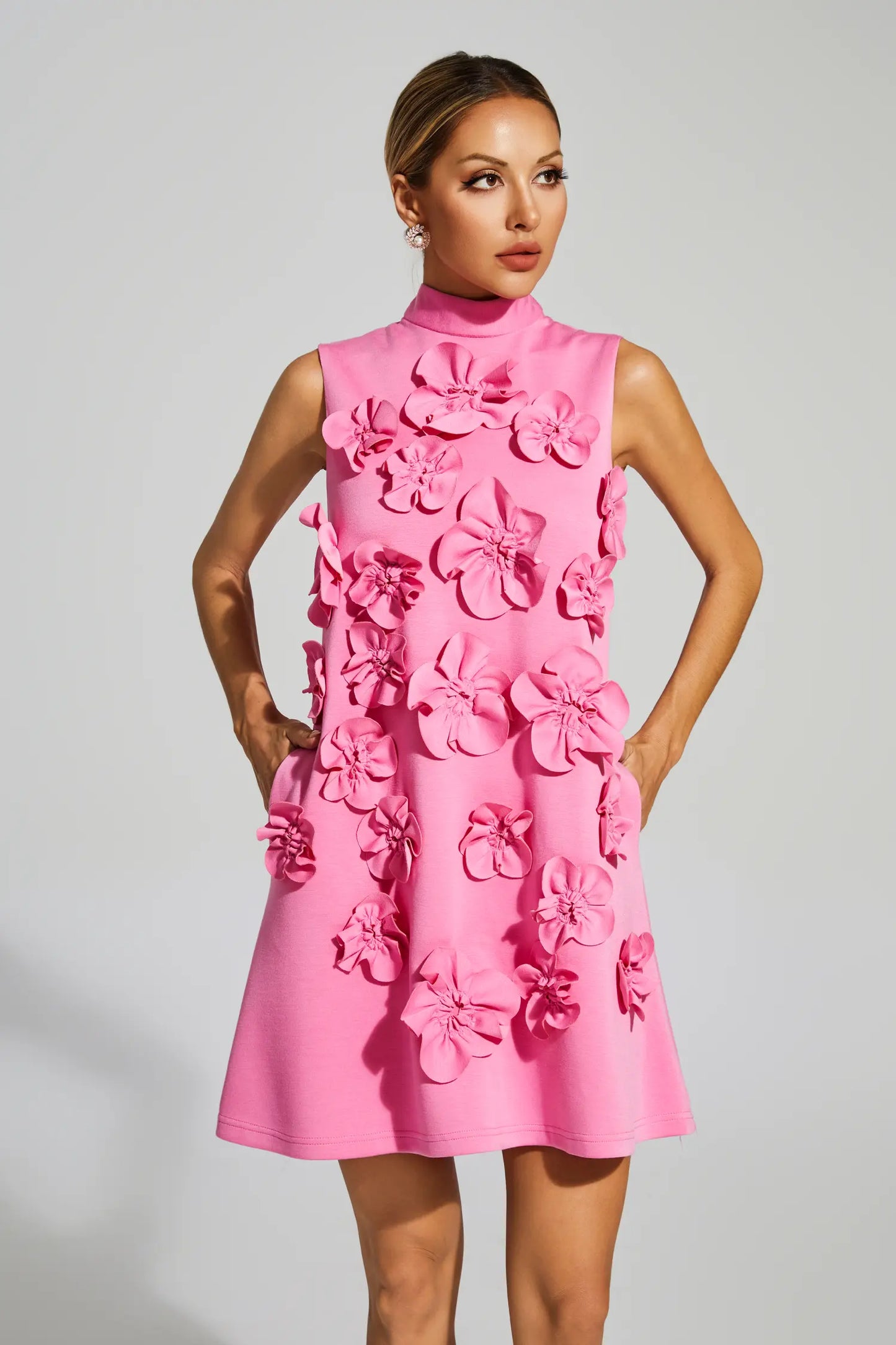 Onions Rose Red Rose Flower Mini Dress
