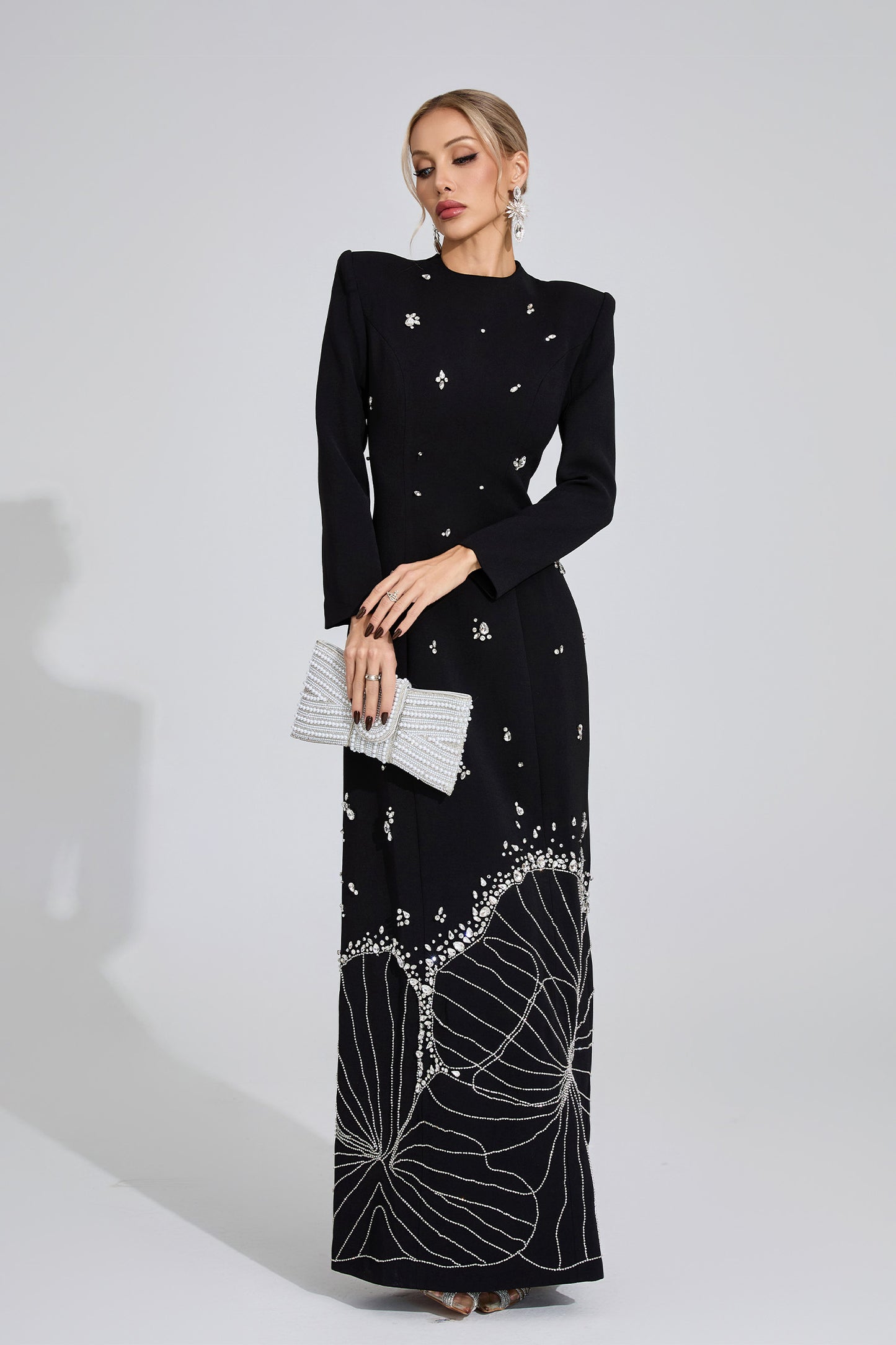 Persephone Black Diamond Maxi Dress