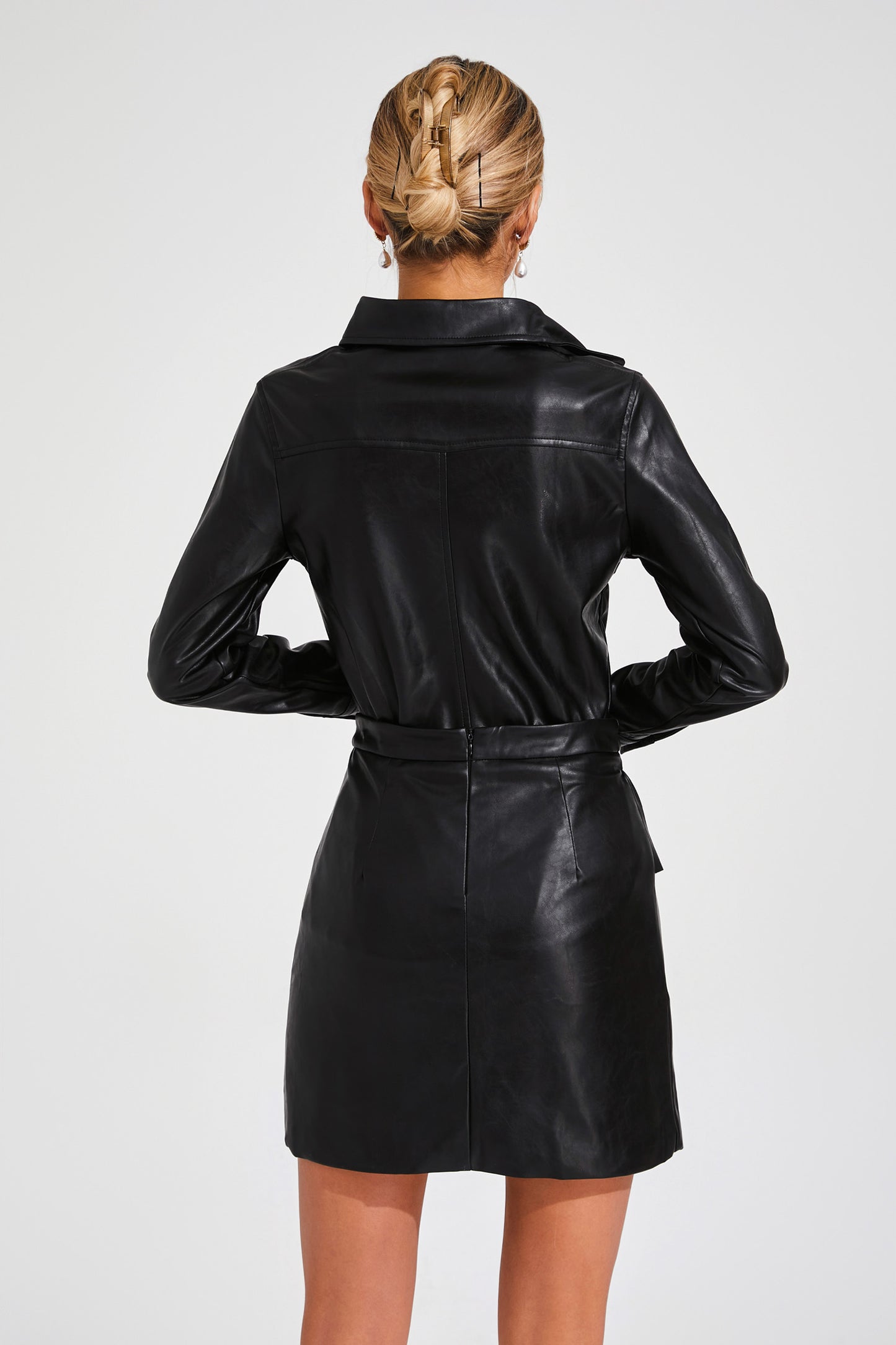 Sapir Black Leather Set