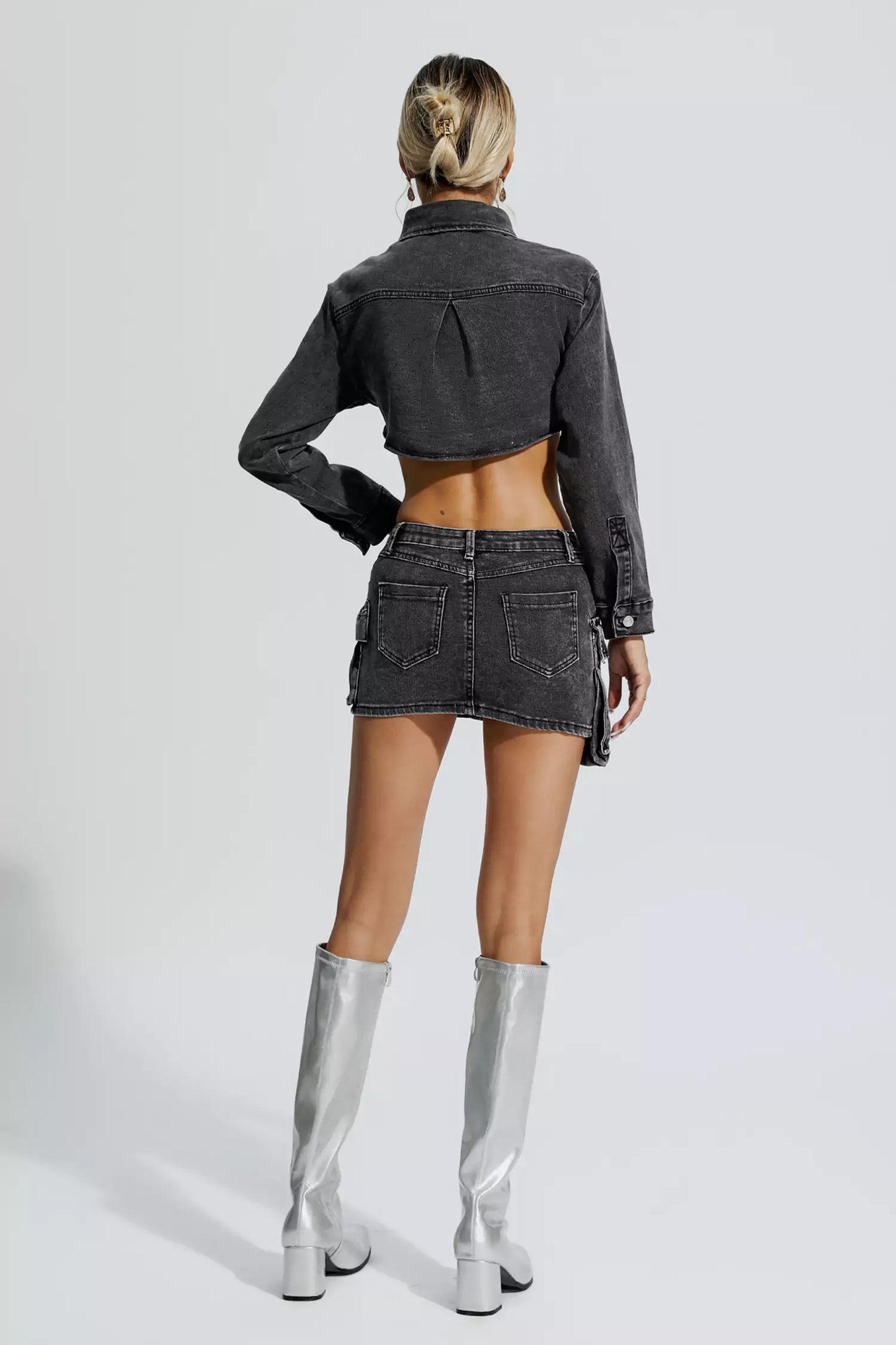 Sierra Grey Irregular Denim Set