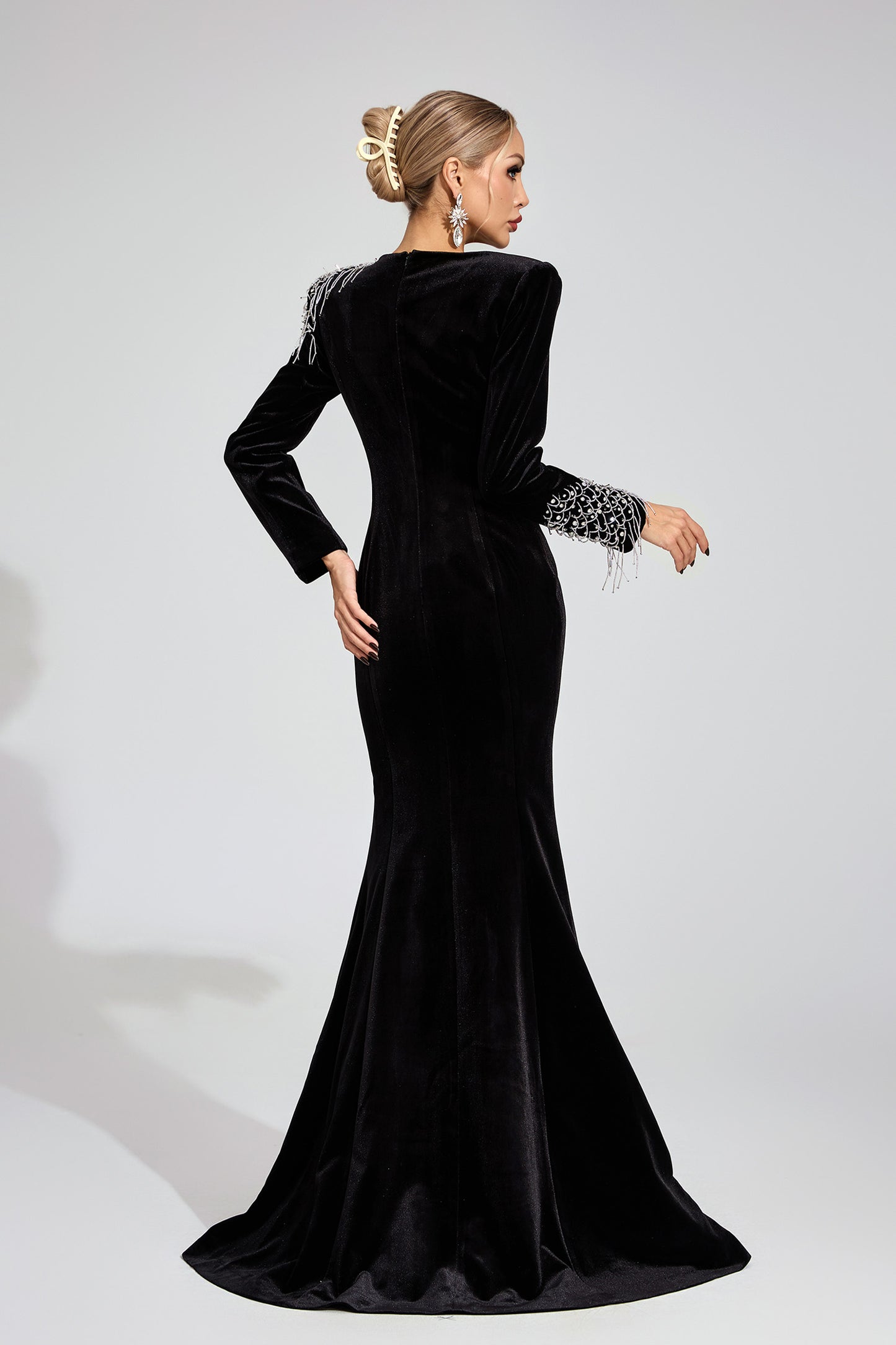 Thisbe Black Beaded Maxi Dress