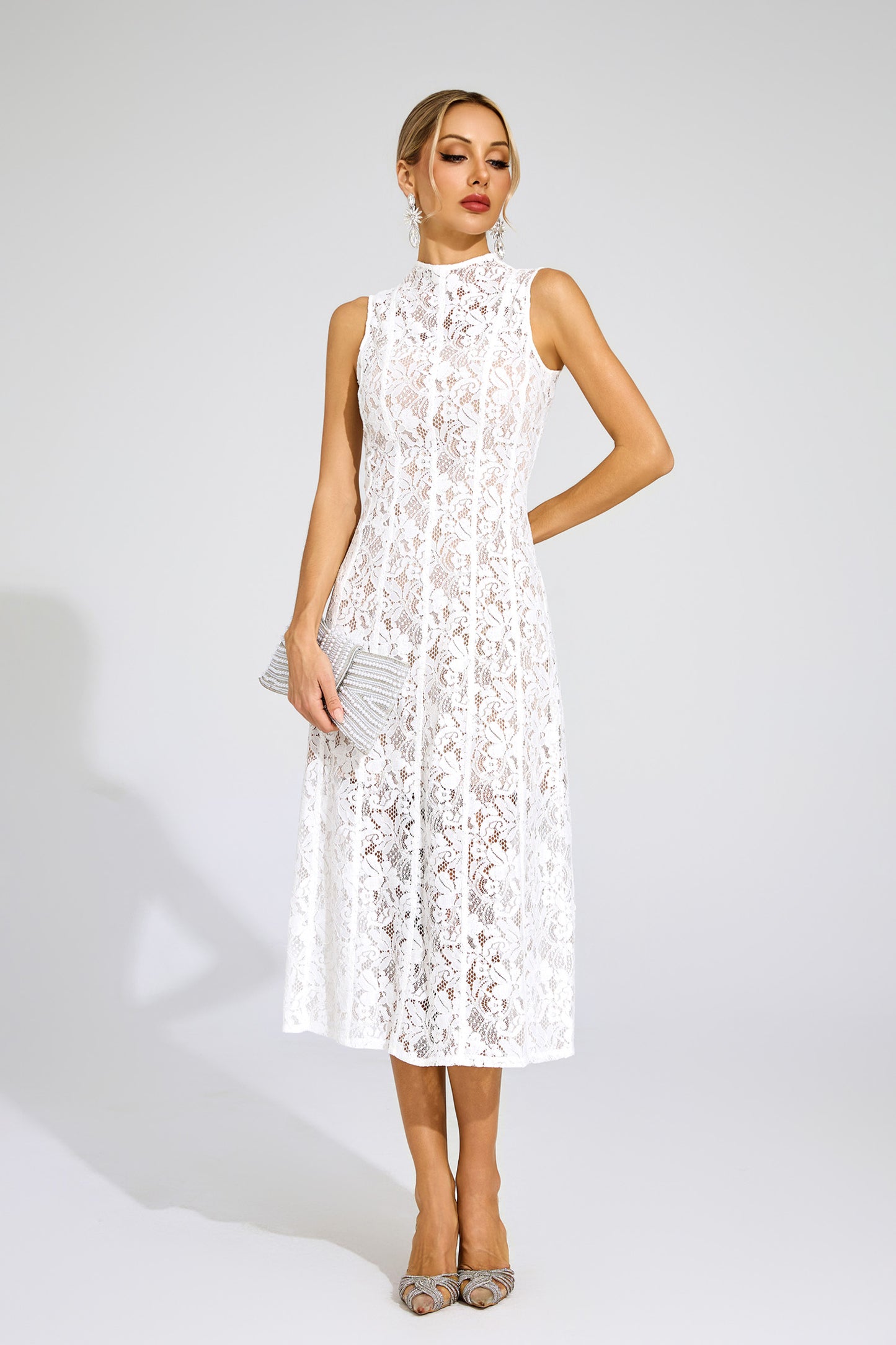 Tomlinson White Cut Out Sleeveless Dress