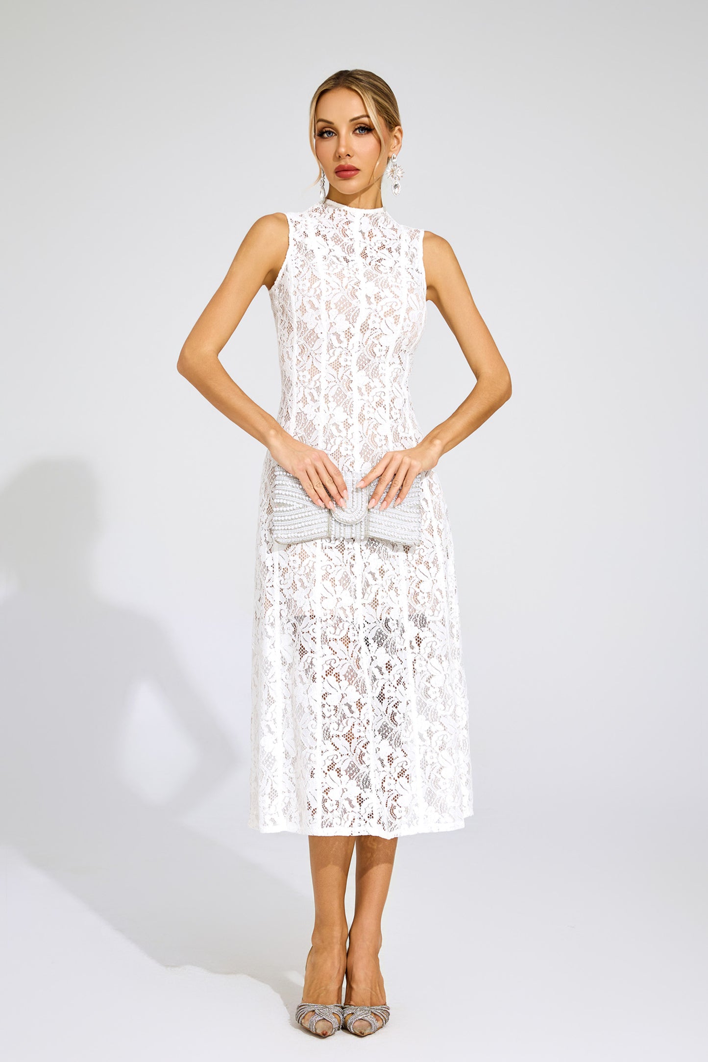 Tomlinson White Cut Out Sleeveless Dress