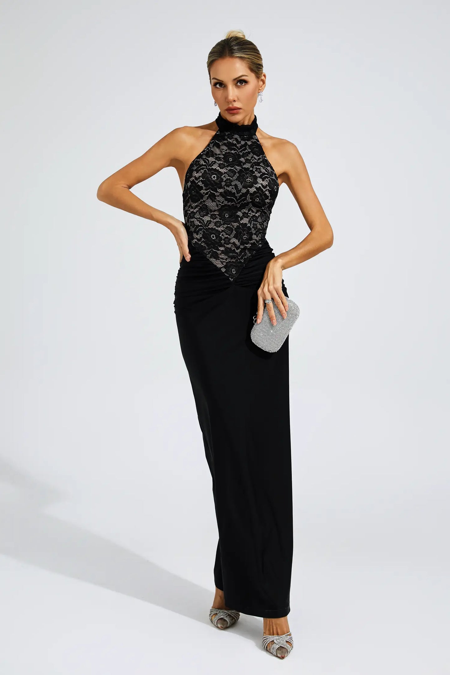 Veblen Black Lace Off Shoulder Dress