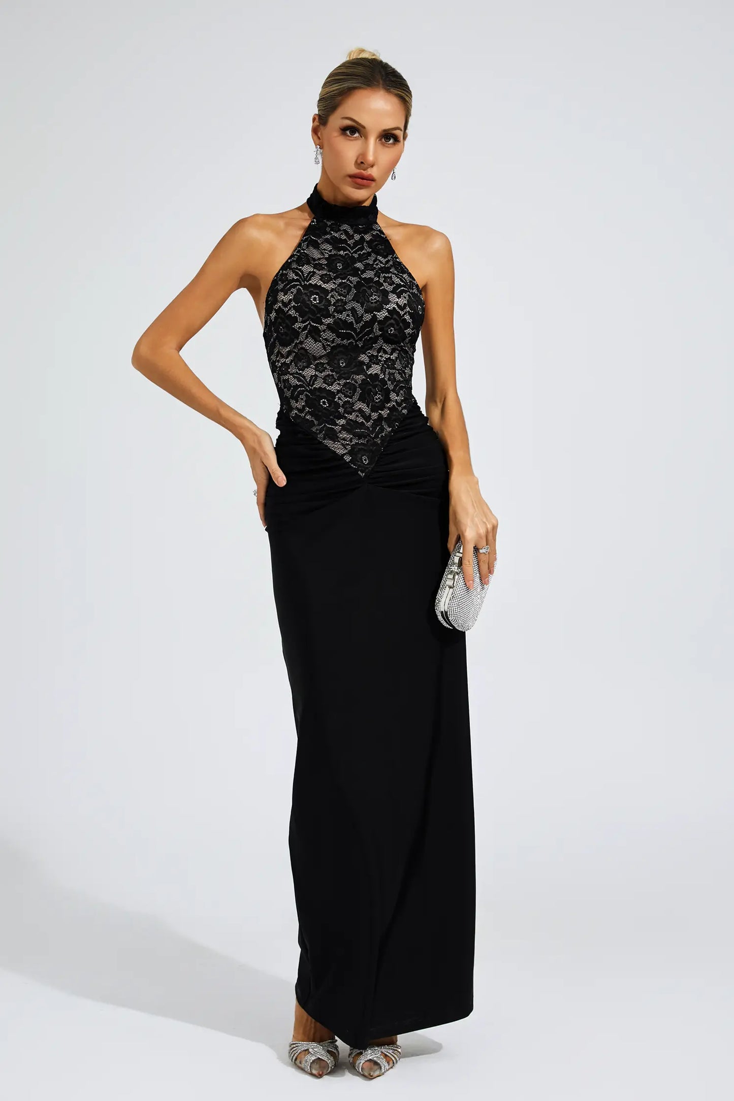 Veblen Black Lace Off Shoulder Dress