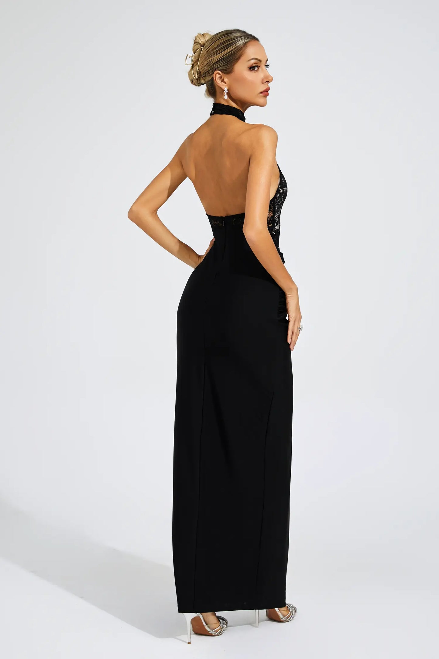 Veblen Black Lace Off Shoulder Dress