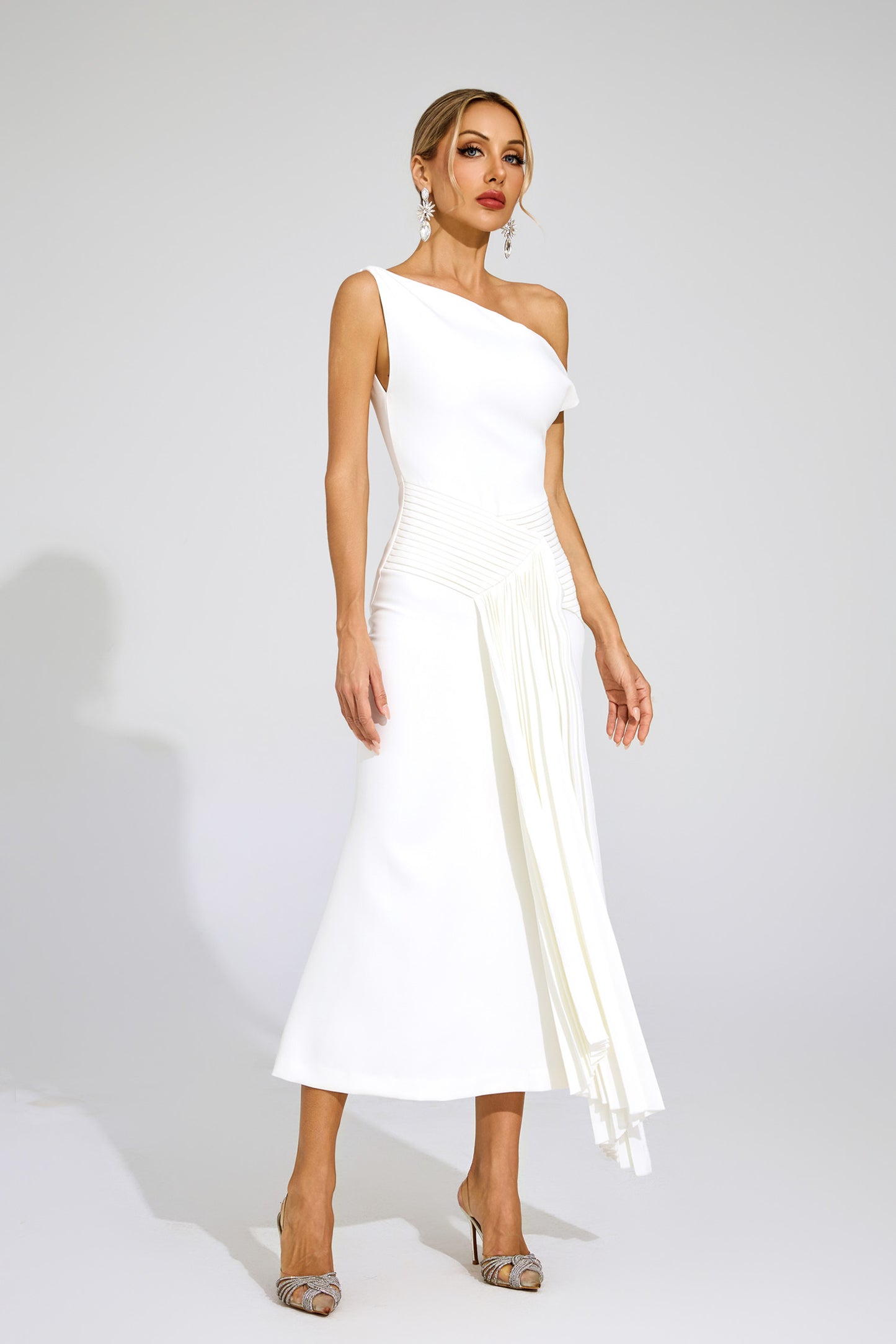 Walter White Ruched One Shoulder Dress